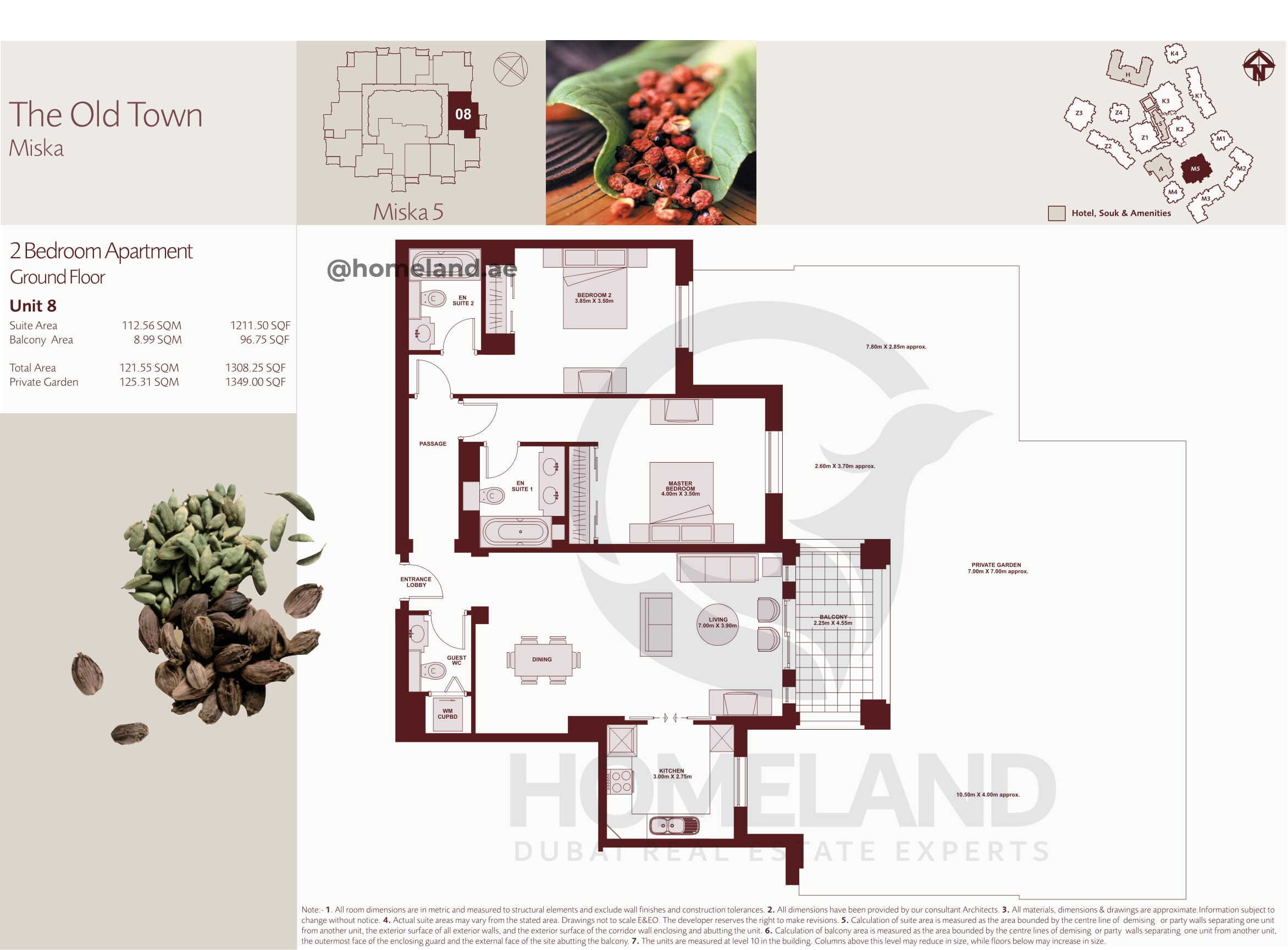 The Old Town Miska 5, Ground Floor, 2 BR, Unit 8, 1308+Garden SQFT