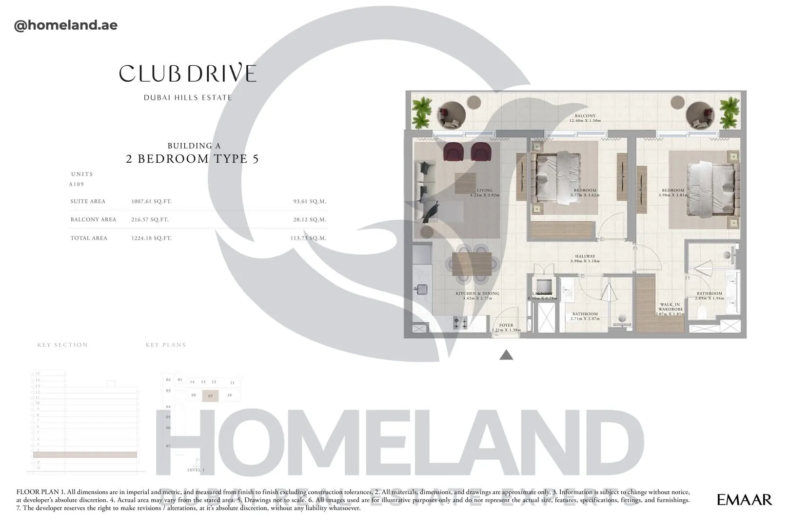 Club Drive, Buidling A, 2 BR, Type 5, 1224 SQFT