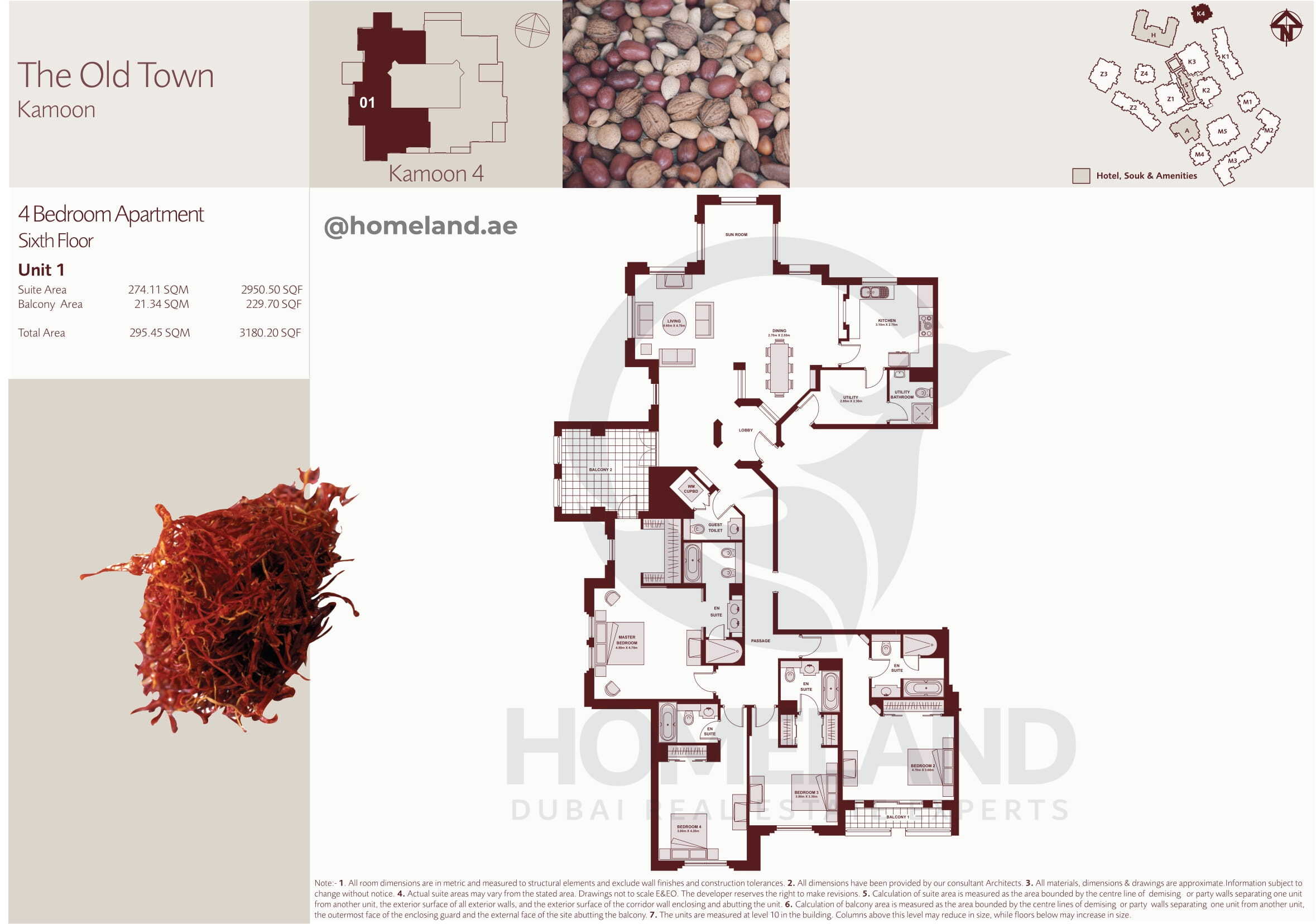 The Old Town Kamoon 4, Sixth Floor, 4 BR, Unit 1, 3180 SQFT
