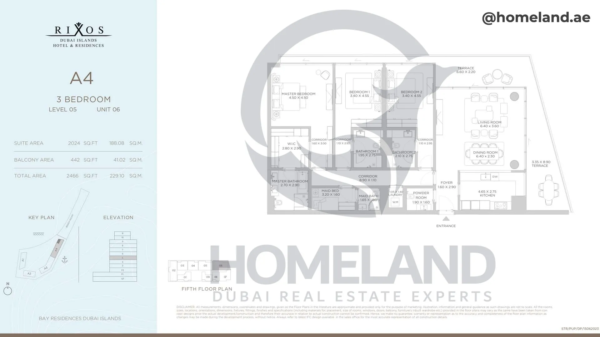 Rixos, A4, 3 BR, Level 5, Unit 06, 2466 SQFT