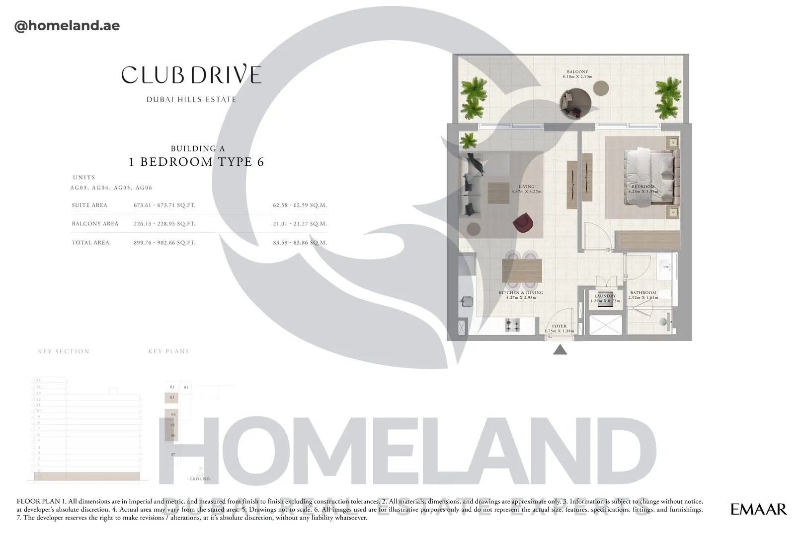 Club Drive, Buidling A, 1 BR, Type 6, 902 SQFT