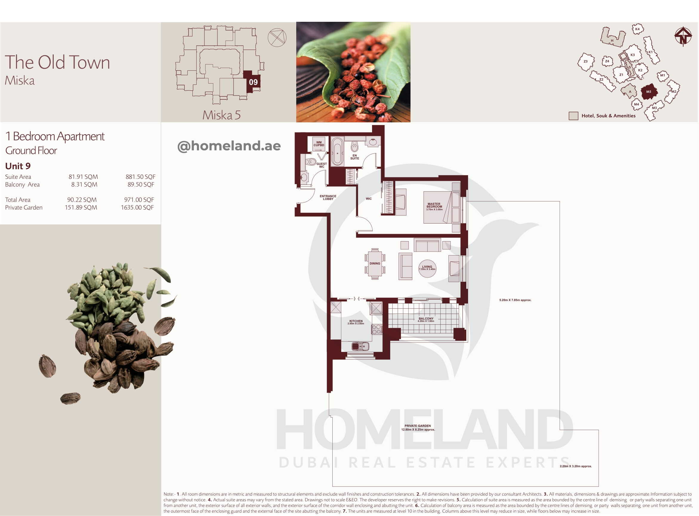 The Old Town Miska 5, Ground Floor, 1 BR, Unit 9, 971+Garden SQFT