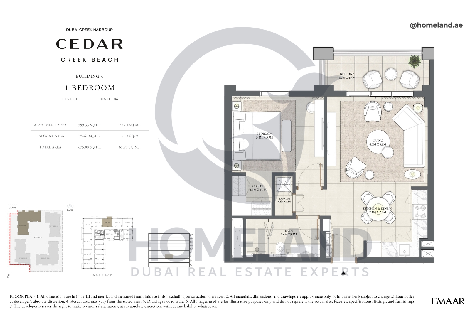 Cedar, Building 4, 1 BR, Level 1, Unit 106, 675 SQFT