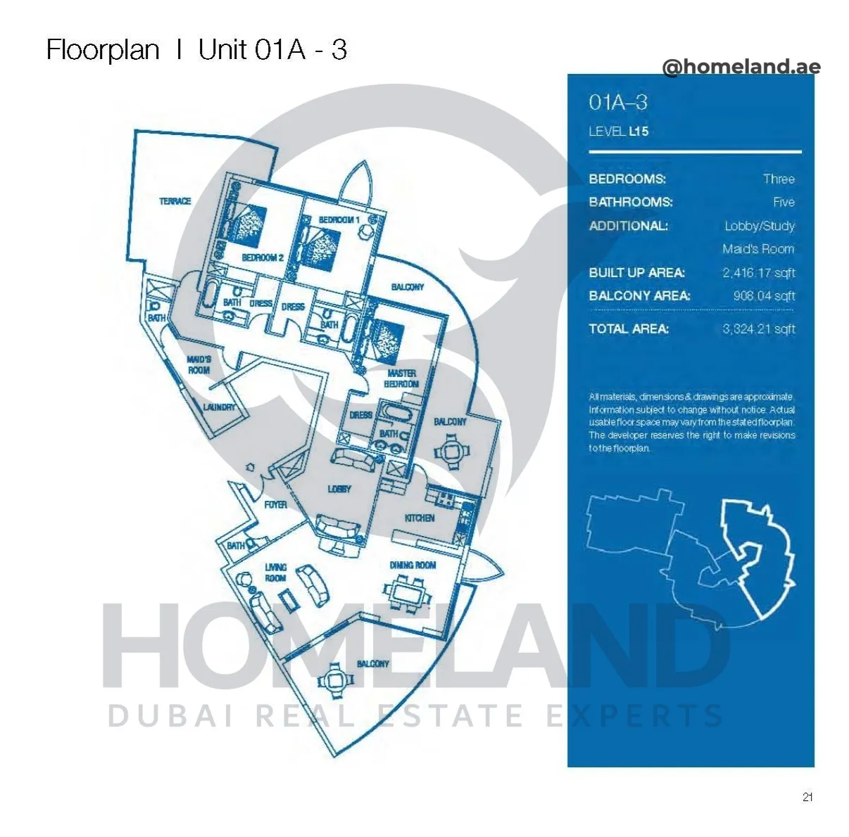 Atlantic Tower, 3 BR, Level L15, Unit 01A-3, 3324 SQFT