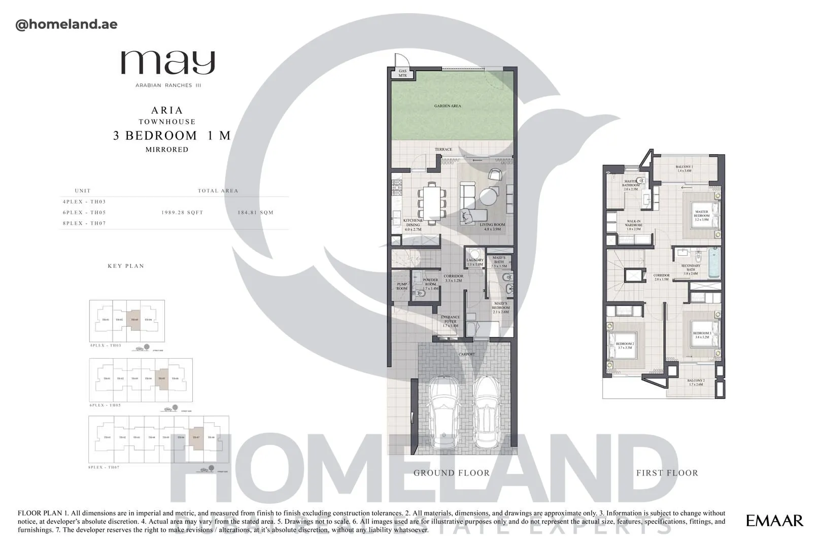 May, Aria, Townhouse, 4BR 1M, Unit 4PLEX -TH03 - 6PLEX TH05 - 8PLEX TH07, 1989 SQFT