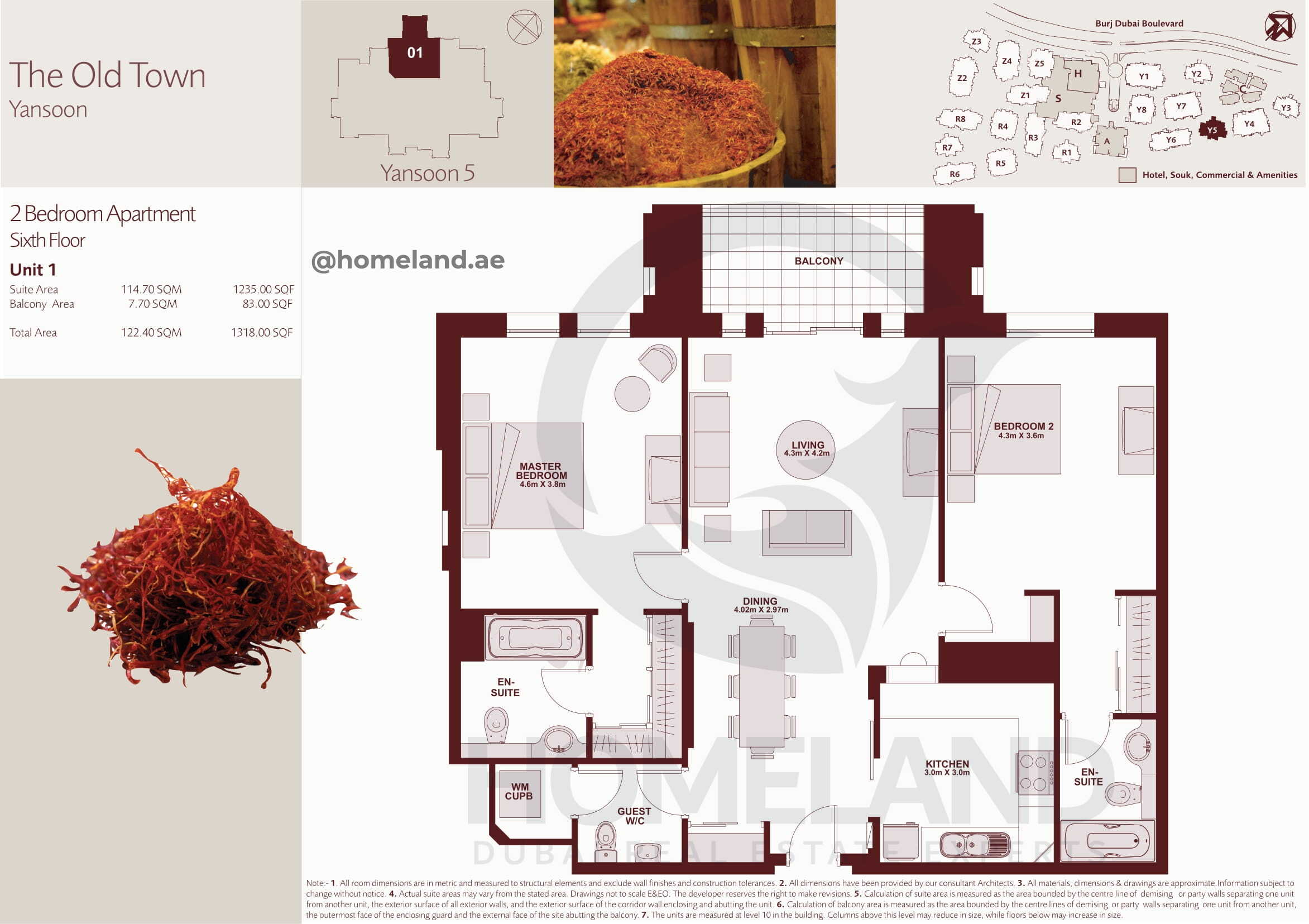 The Old Town Yansoon 5, Sixth Floor, 2 BR, Unit 1, 1318 SQFT