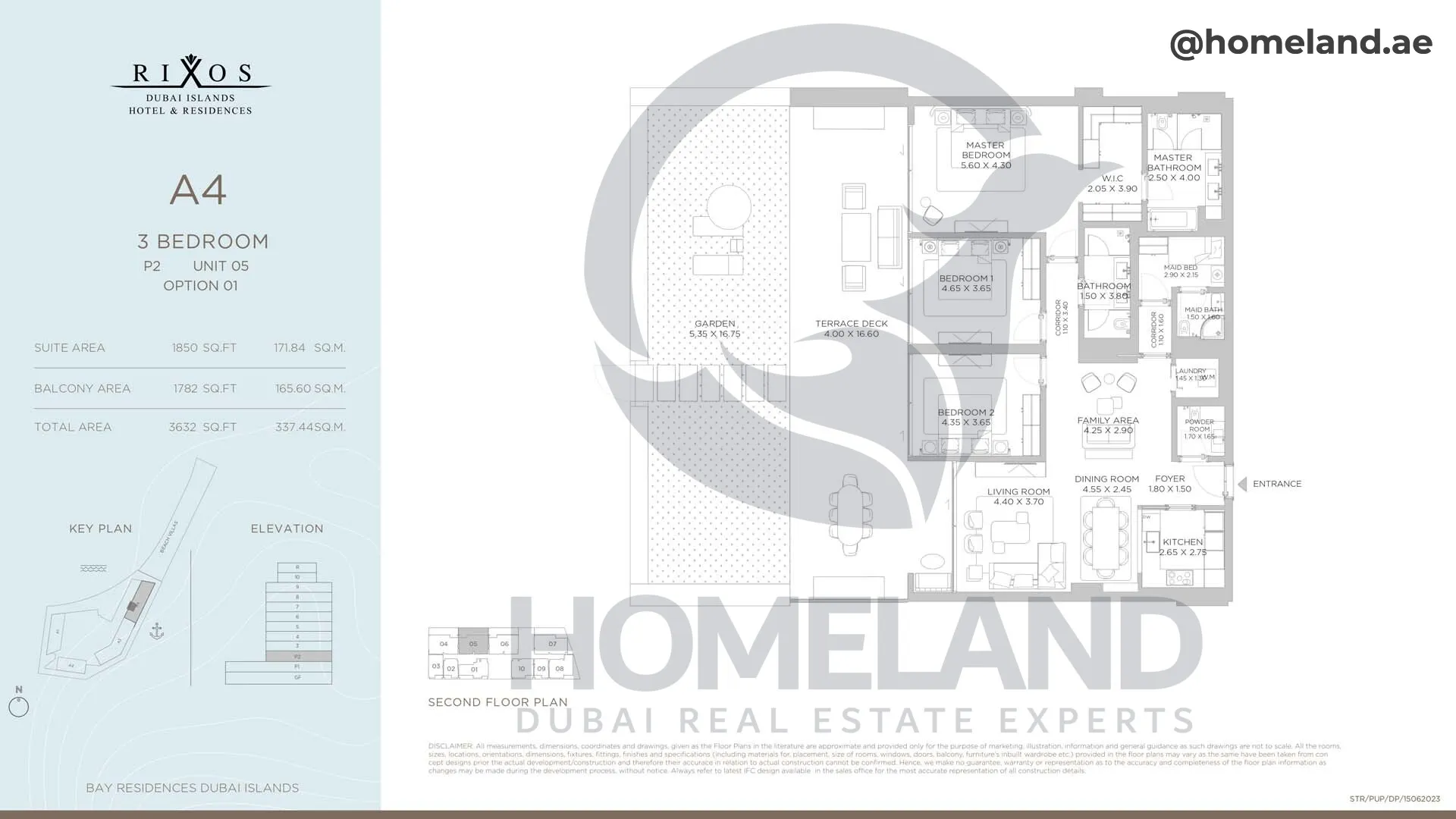 Rixos, A4, 3 BR, P2, Unit 04 Option 2, 3639 SQFT