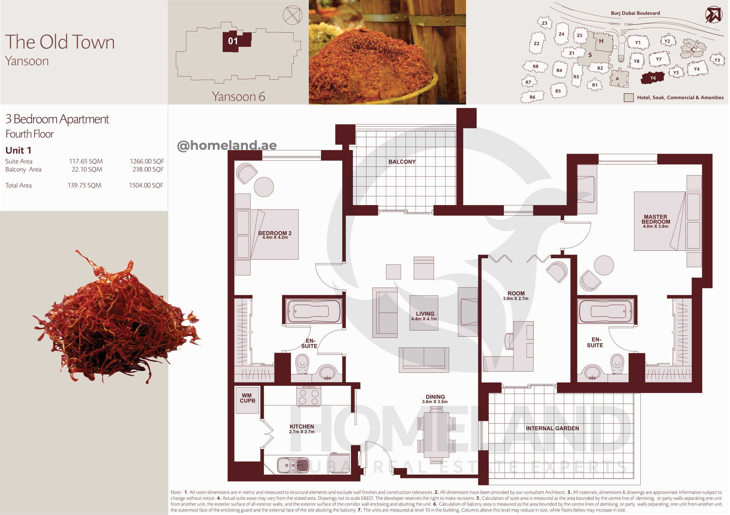 The Old Town Yansoon 6, Fourth Floor, 3 BR, Unit 1, 1504 SQFT