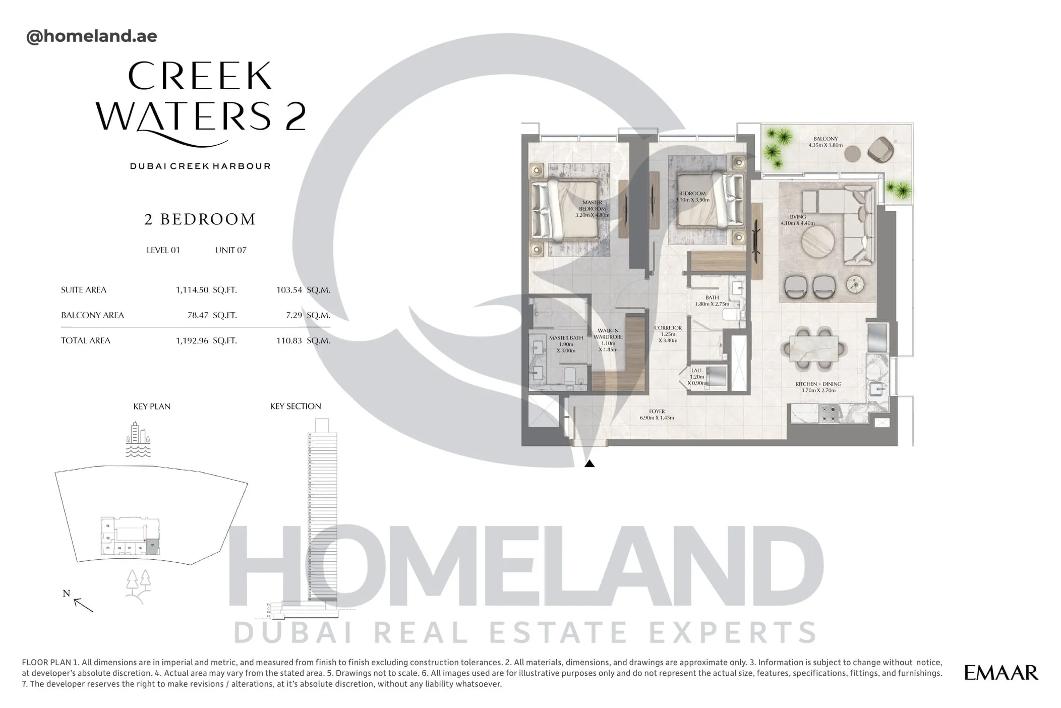 Creek Waters 2, 2BR, Levels 01, Unit 07, 1192 SQFT