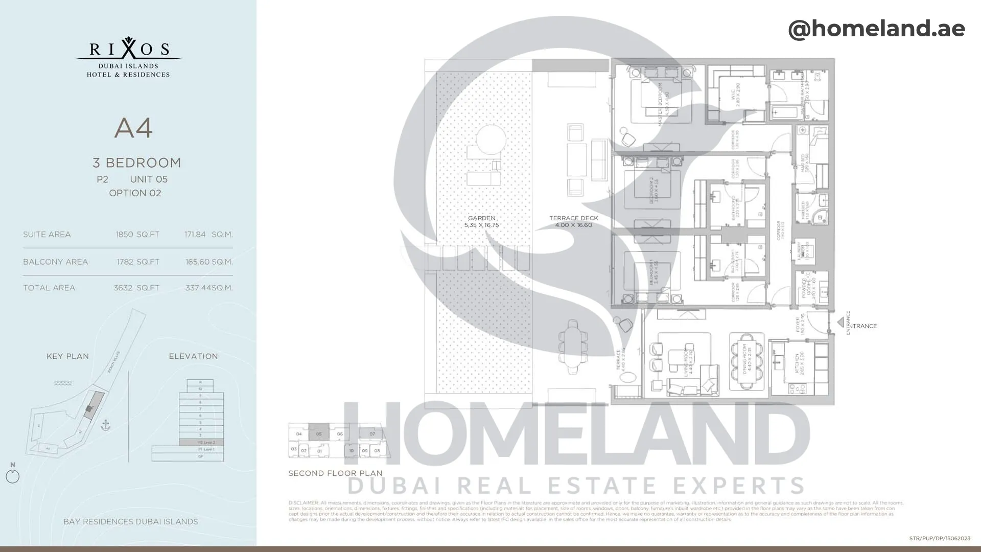 Rixos, A4, 3 BR, P2, Unit 05 Option 1, 3632 SQFT