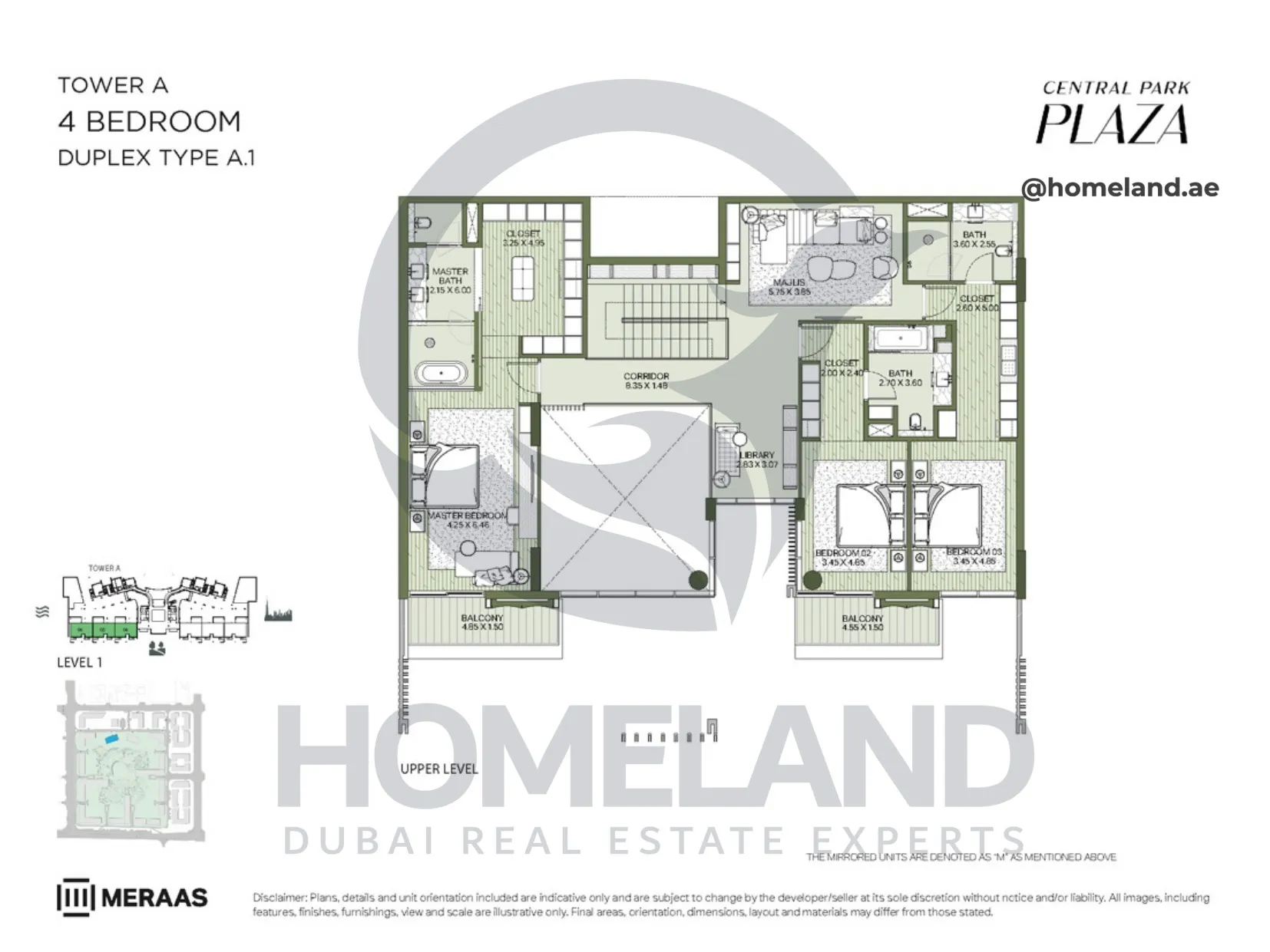 Central Park Plaza, Tower A, 4 BR, Duplex Type A.1, Level 1