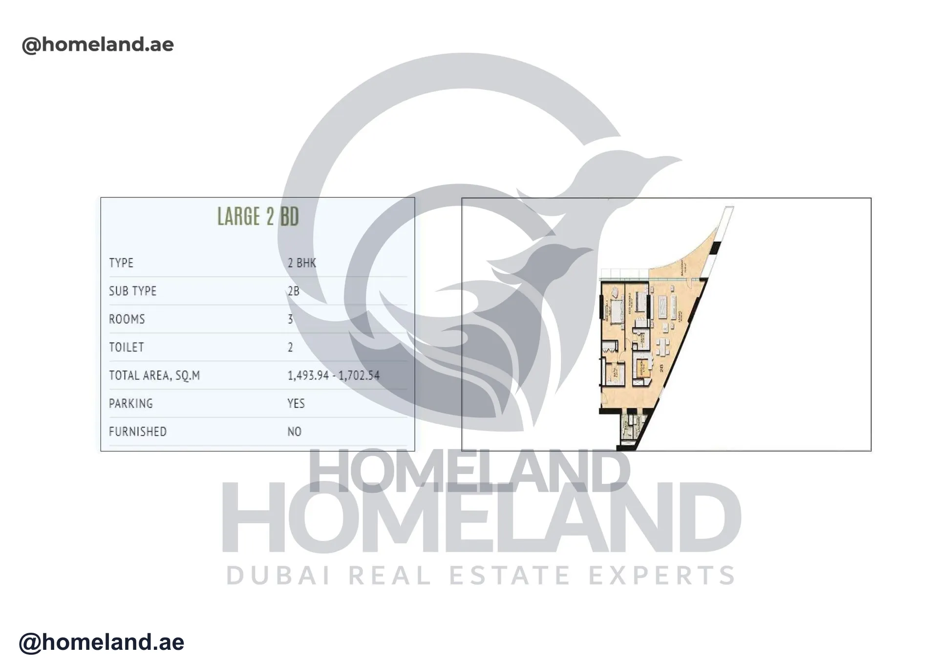 Sky Gardens, 2BR, Type 2B, 1702 SQFT