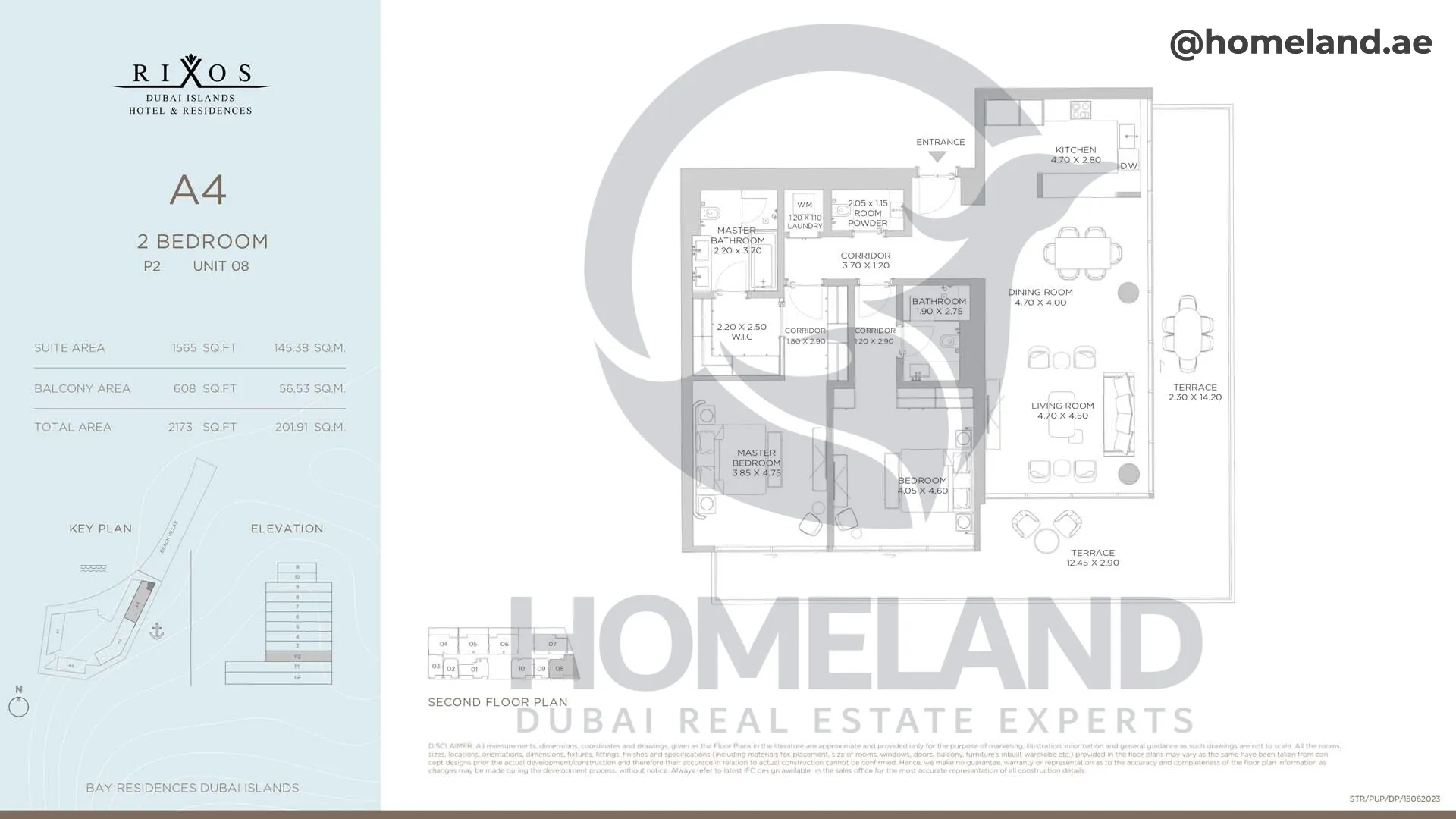 Rixos, A4, 2 BR, P2, Unit 08, 2173 SQFT