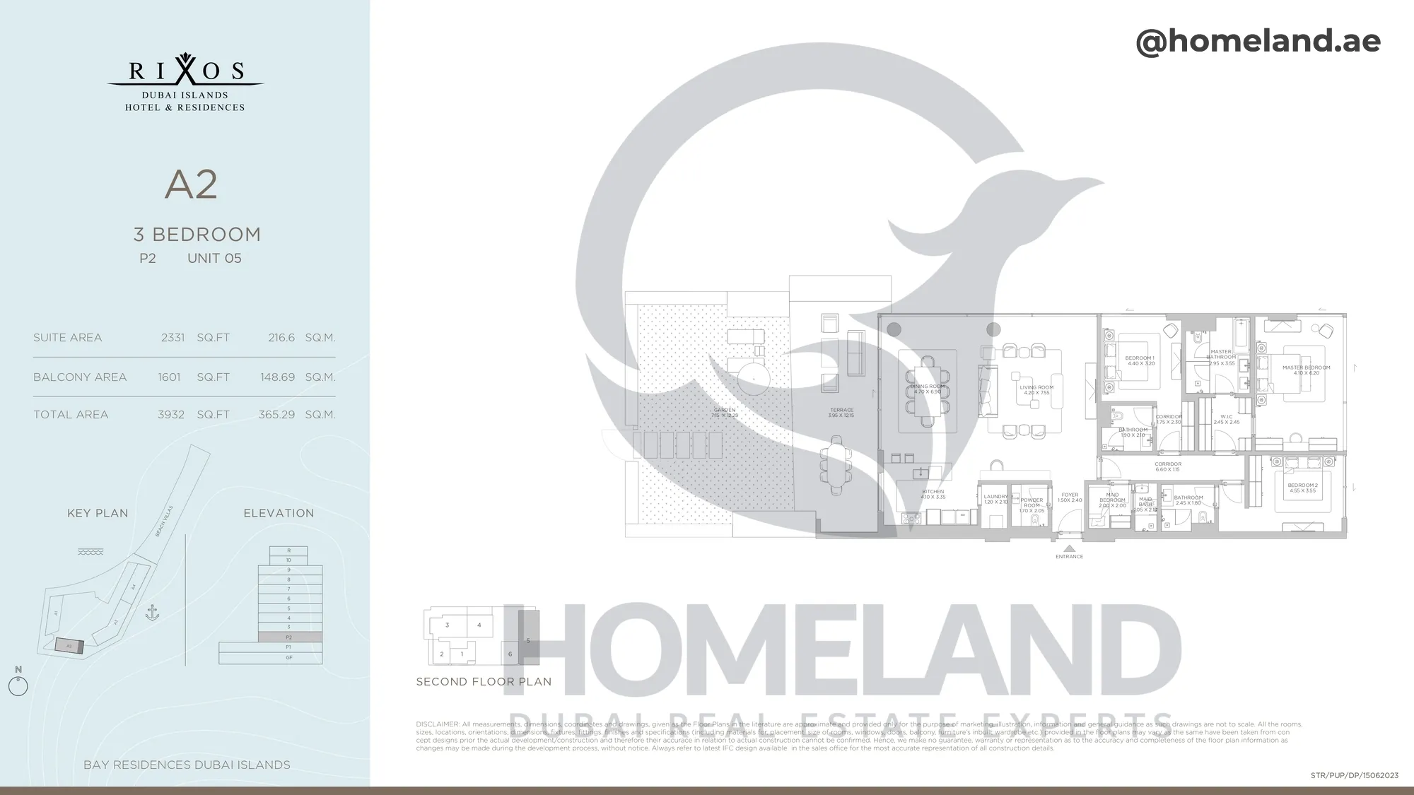 Rixos, A2, 3 BR, P2, Unit 05, 3932 SQFT