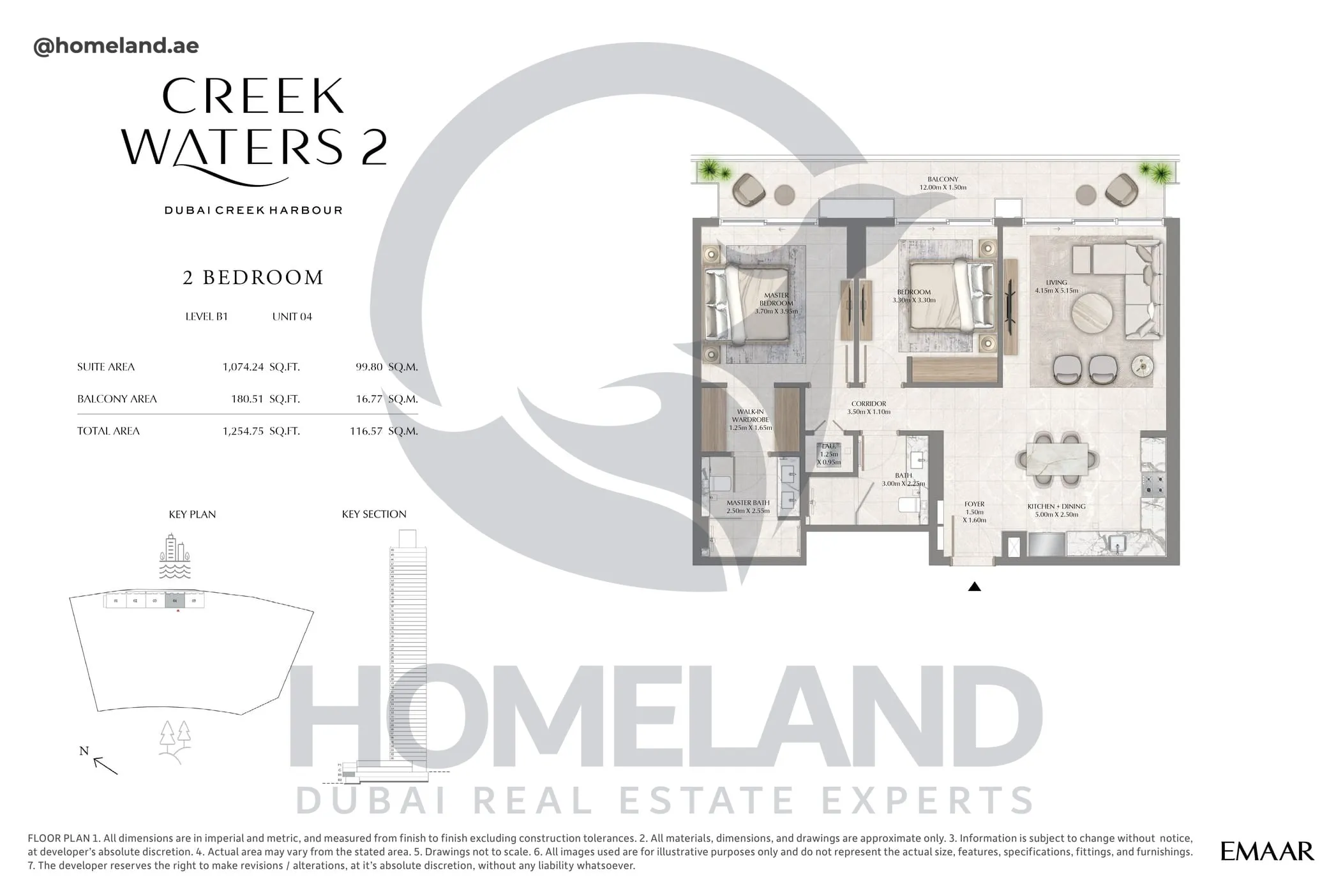 Creek Waters 2, 2BR, Levels B1, Unit 04, 1254 SQFT