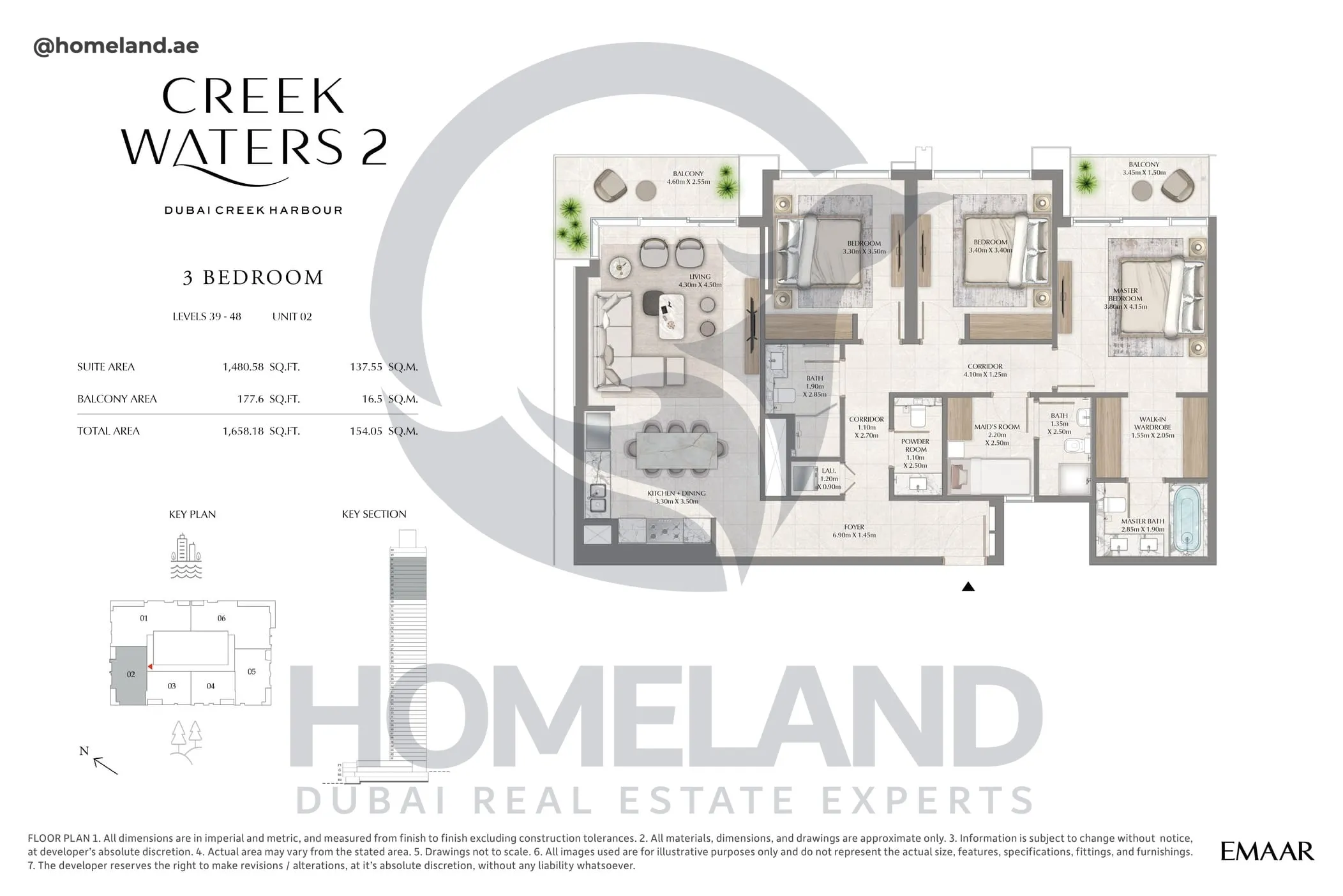 Creek Waters 2, 3BR, Levels 39-48, Unit 02, 1658 SQFT