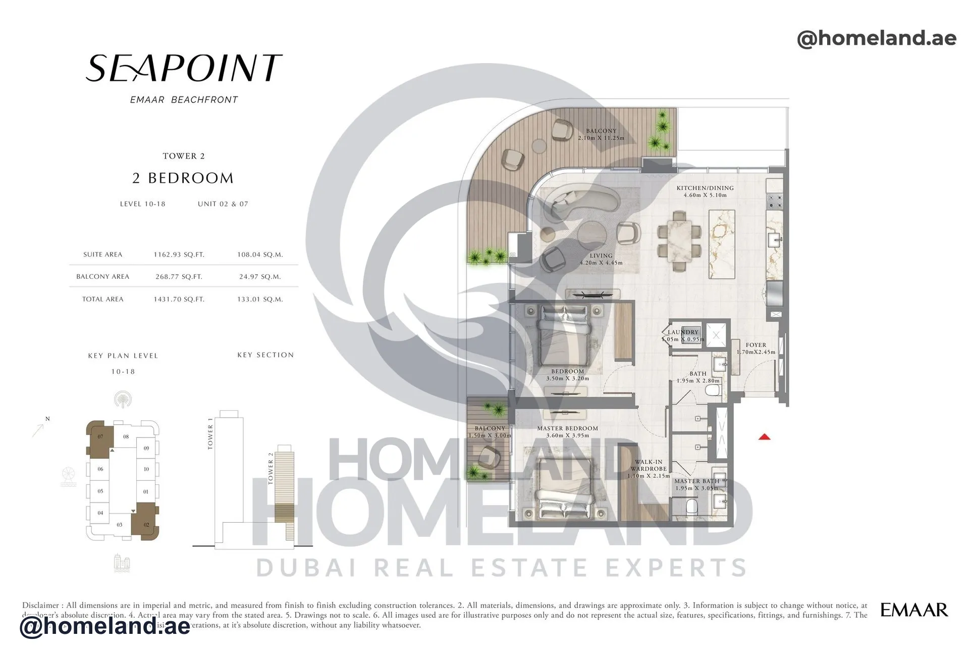 Seapoint Tower 2, 2 BR, Level 10-18, Unit 02 & 07, 1431 SQFT