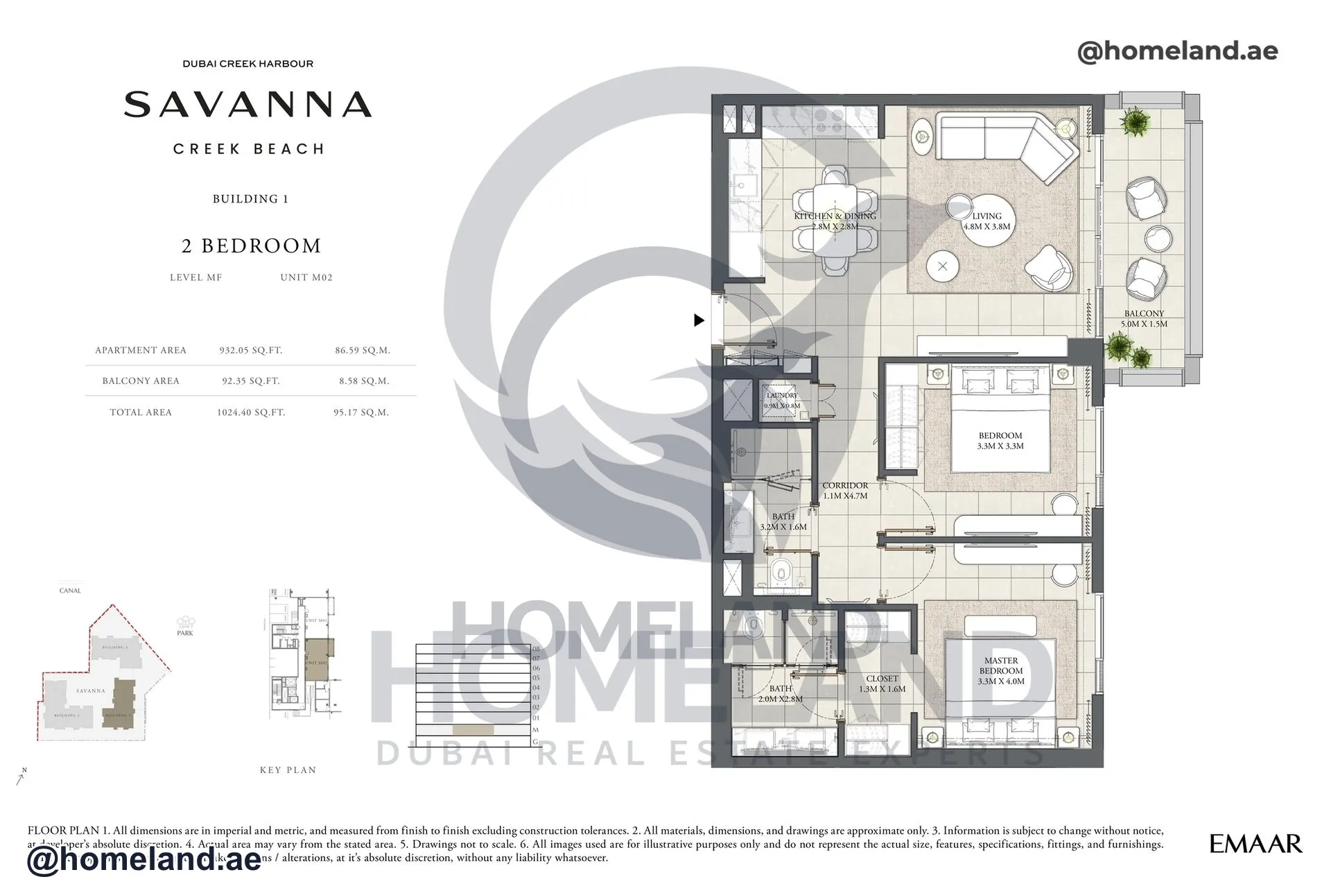 Savanna, Building 1, 2 BR, Level MF, Unit M02, 1024 SQFT