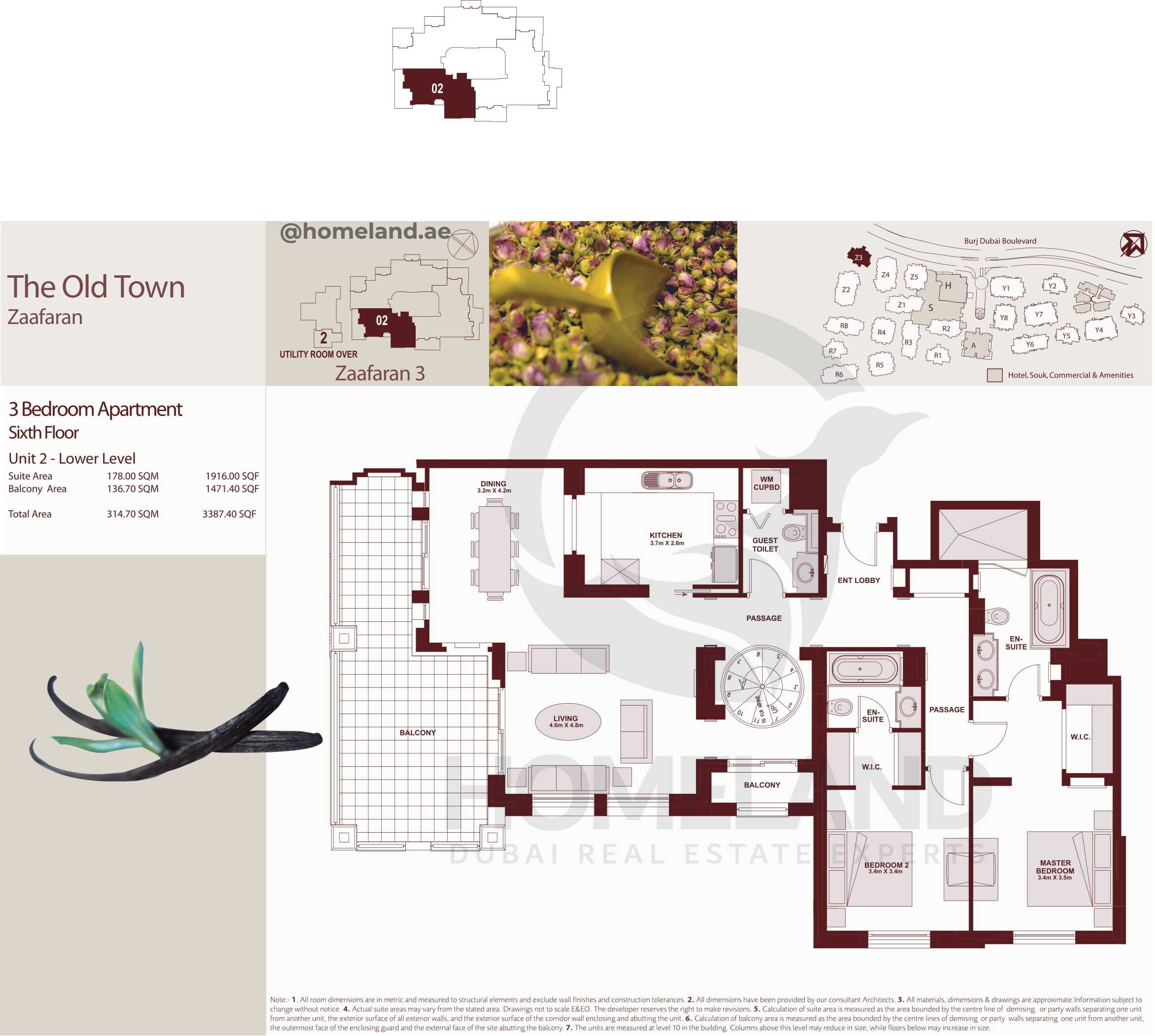The Old Town Zaafaran 3, Sixth Floor, 3 BR, Unit 2 Lower Floor, 3387 SQFT