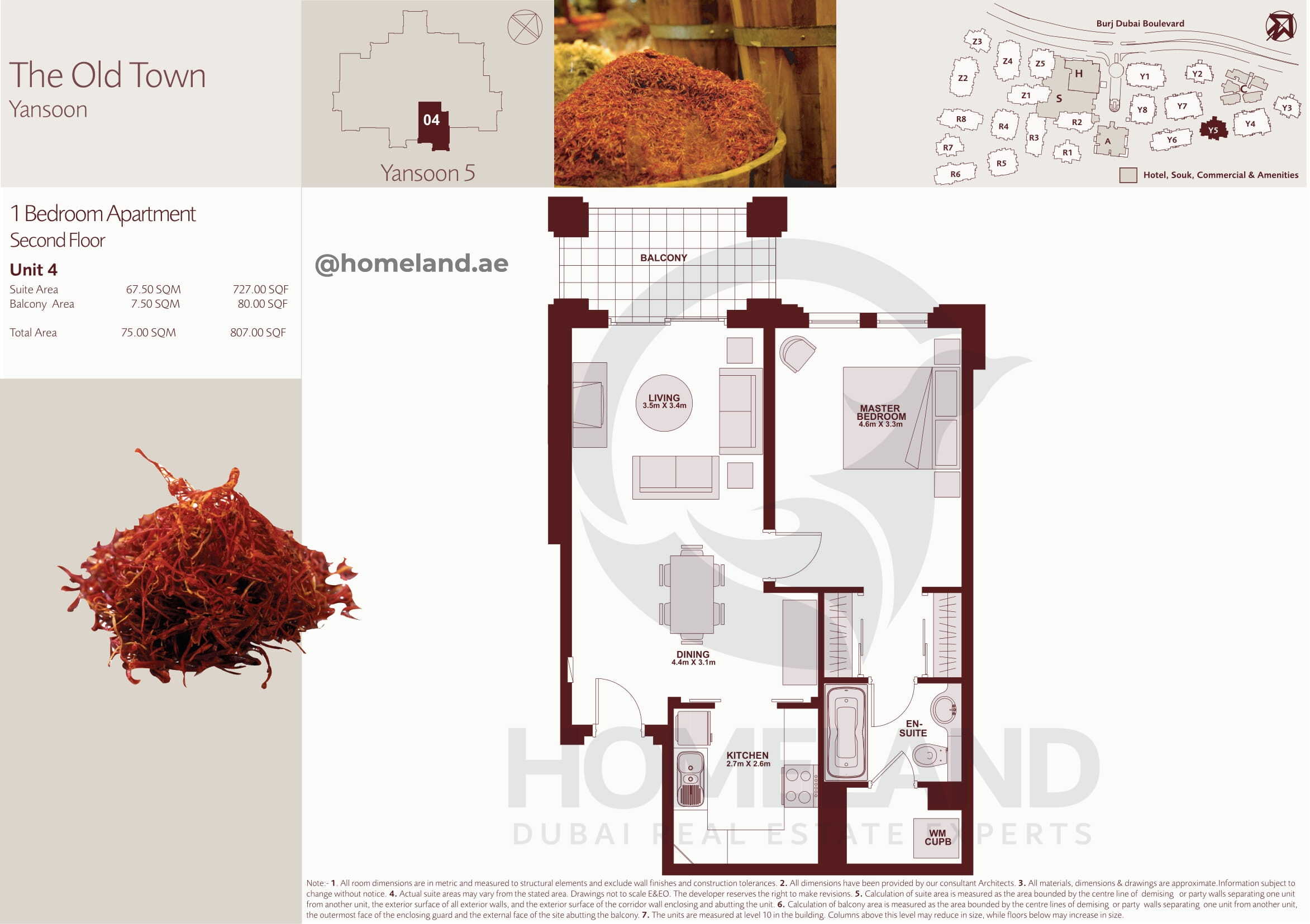 The Old Town Yansoon 5, Second Floor, 1 BR, Unit 4, 807 SQFT