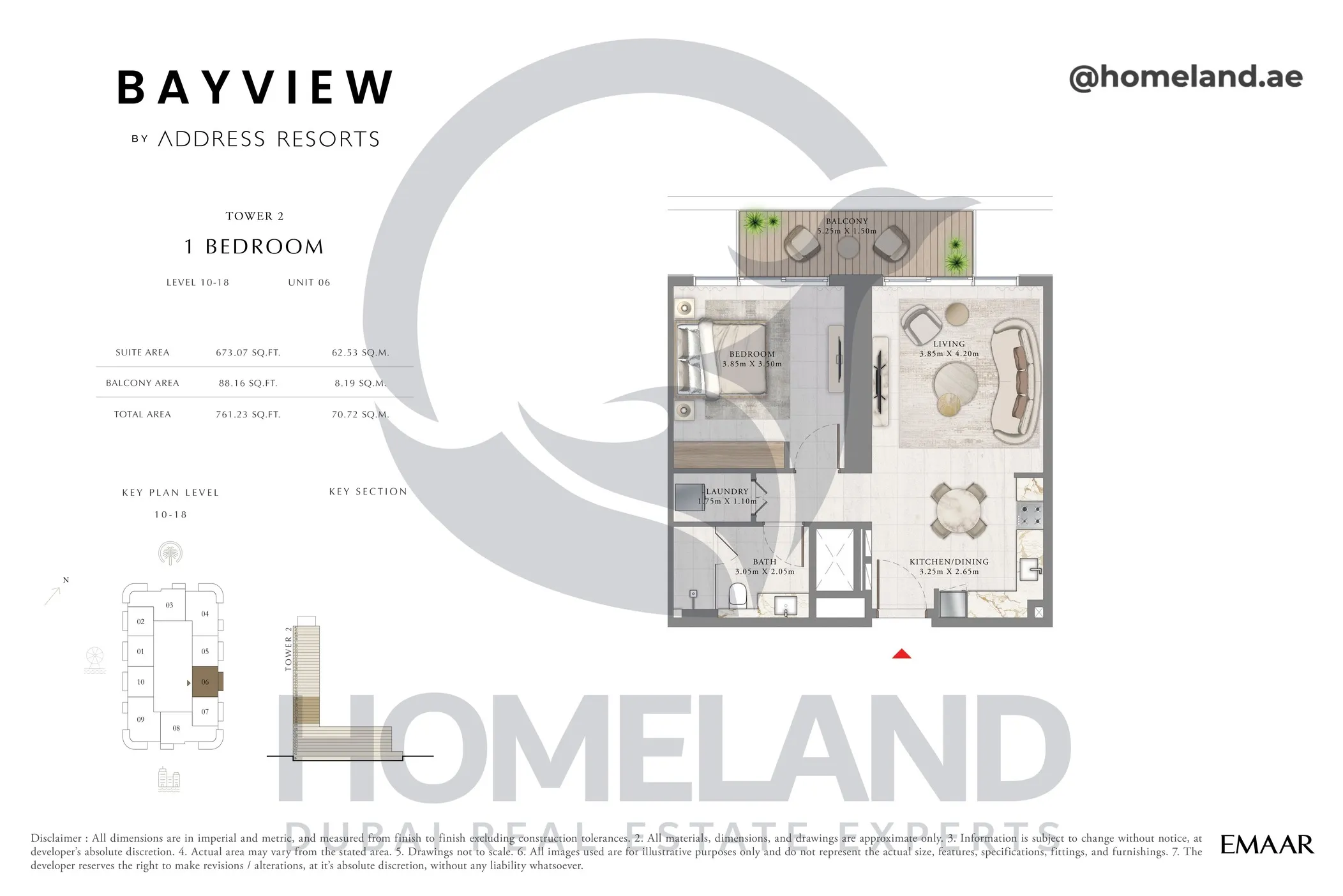 Bayview T2, 1 BR, Level 10-18, Unit 06, 761 SQFT