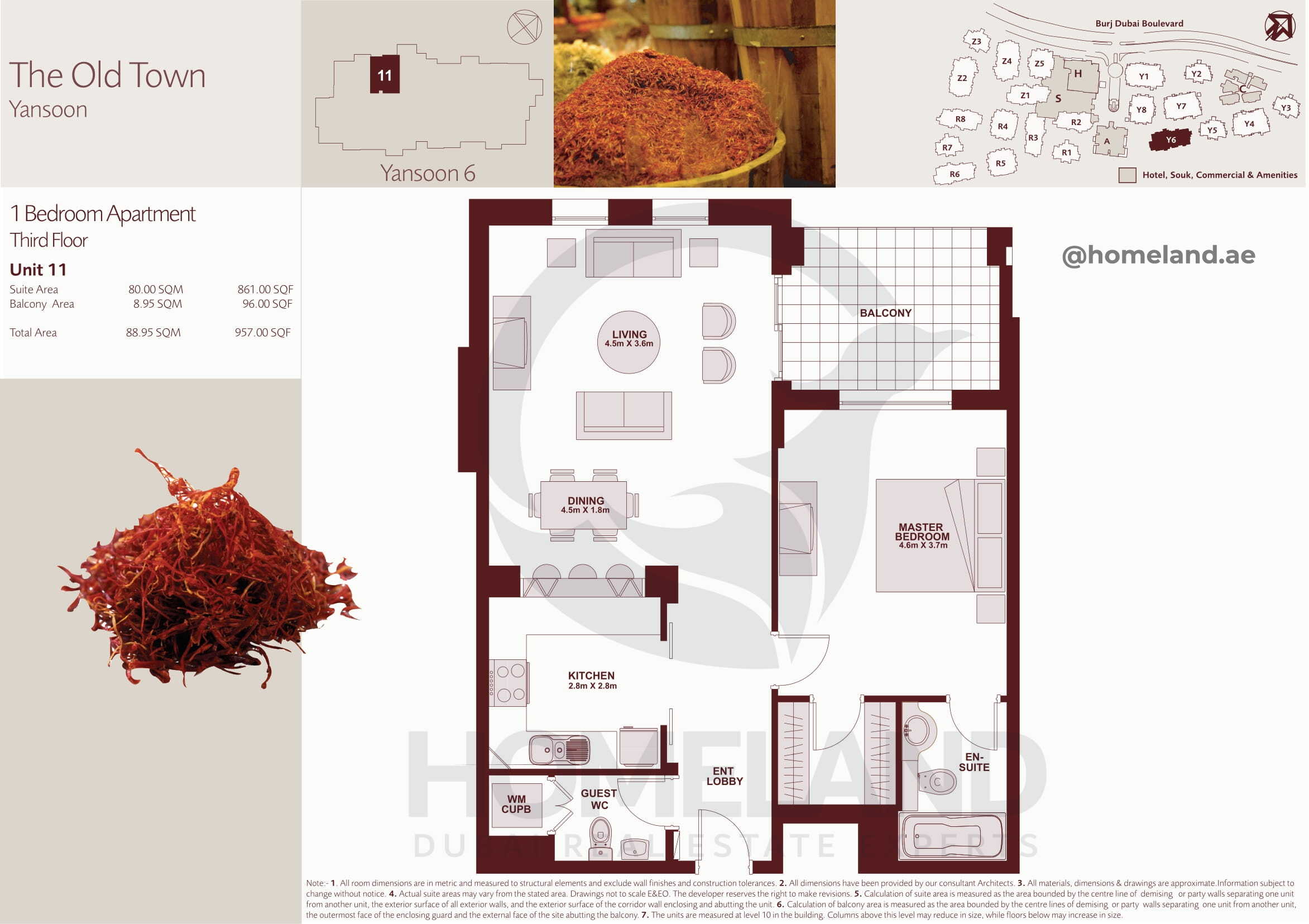 The Old Town Yansoon 6, Third Floor, 1 BR, Unit 11, 957 SQFT