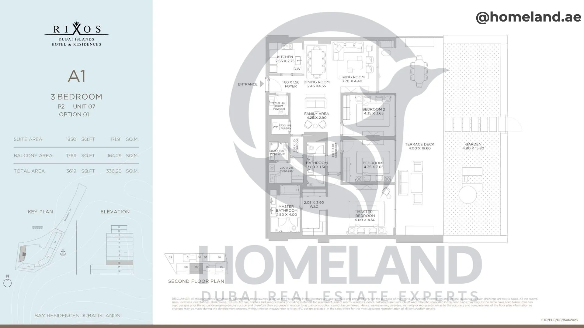 Rixos, A1, 3 BR, P2, Unit 07 Option 1, 3619 SQFT