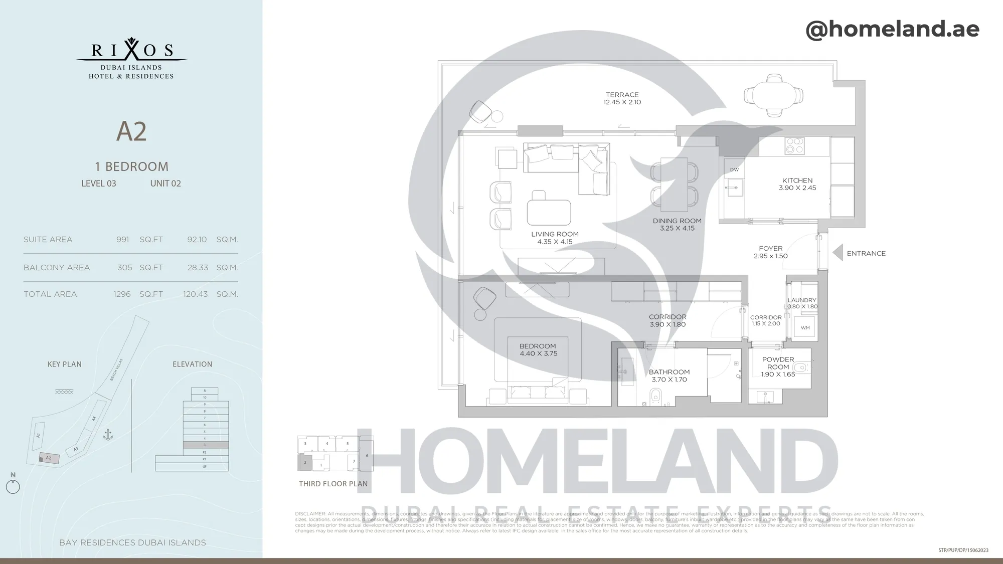 Rixos, A2, 1 BR, Level 3, Unit 02, 1296 SQFT