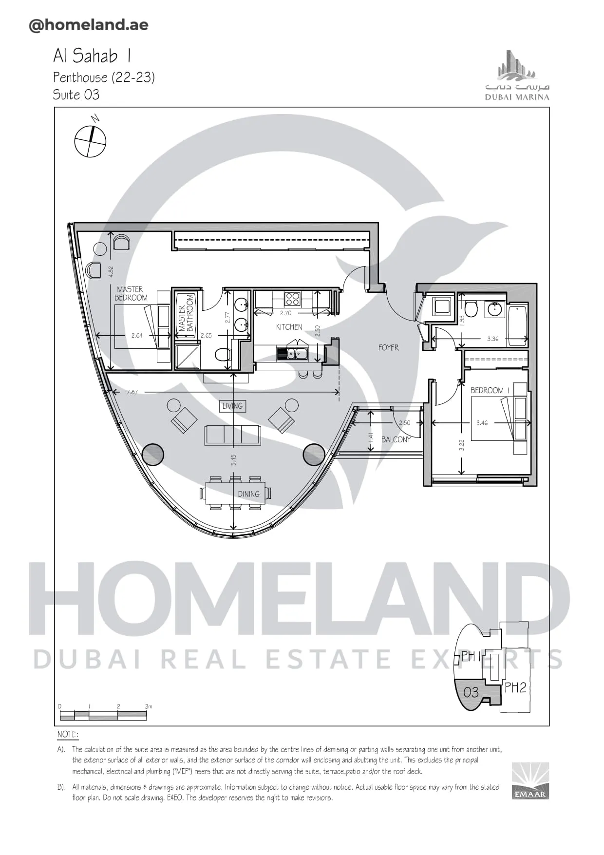 Al Sahab 1, Typical Floor (22-23), Suite 03