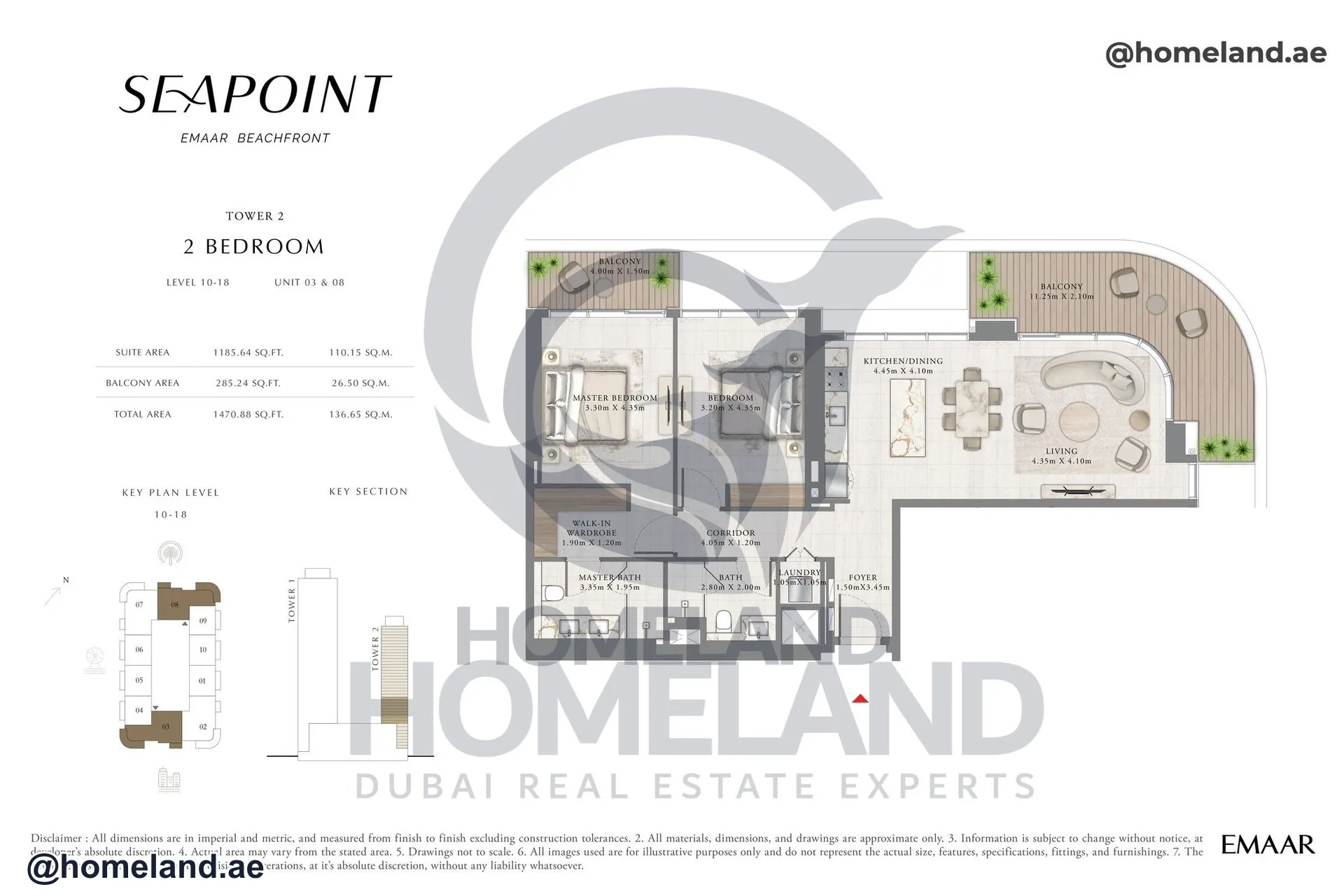 Seapoint Tower 2, 2 BR, Level 10-18, Unit 03 & 08, 1470 SQFT