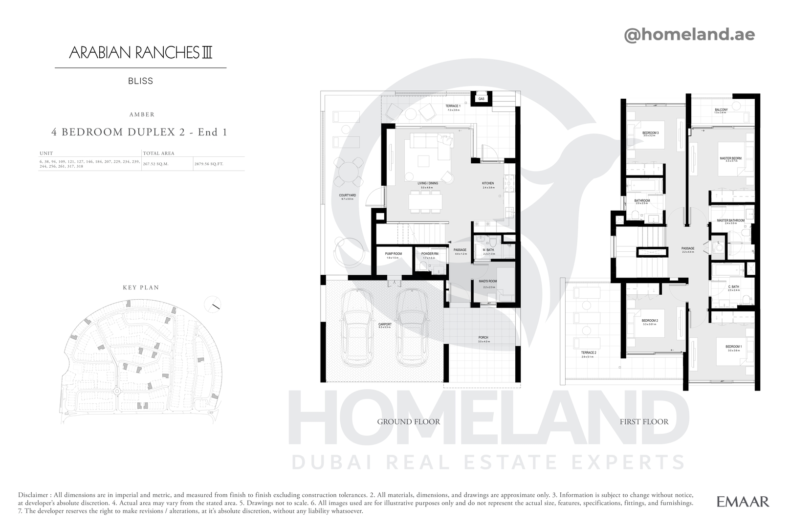 Bliss, Amber, 4 BR Duplex 1 - End 1, 2879 SQFT
