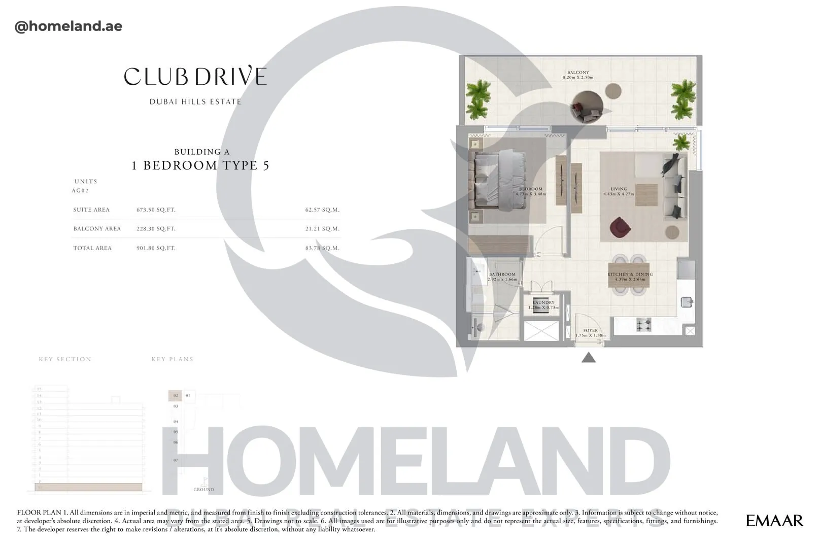 Club Drive, Buidling A, 1 BR, Type 5, 901 SQFT