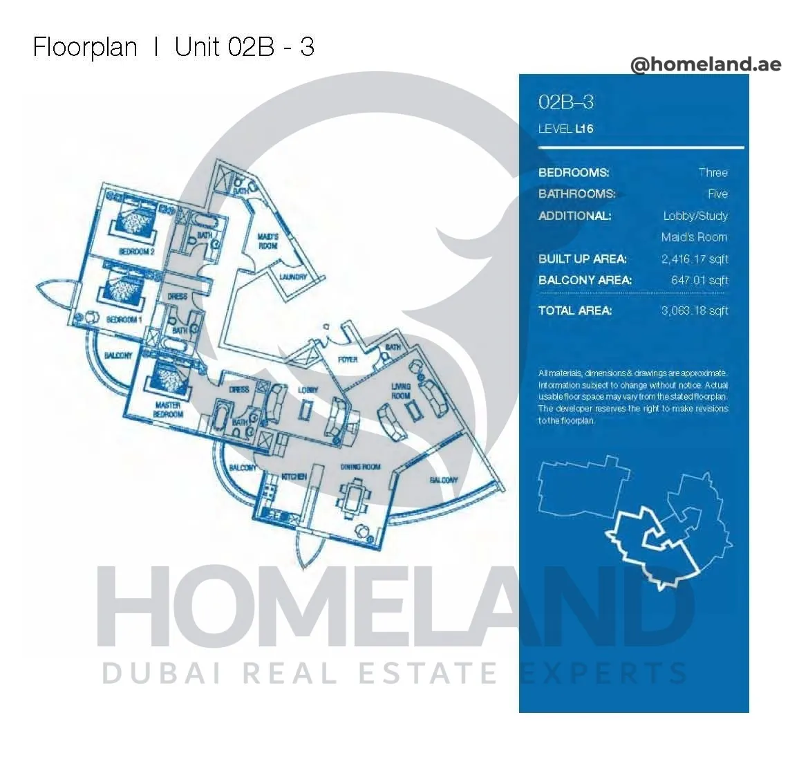Atlantic Tower, 3 BR, Level L16, Unit 02B-3, 3063 SQFT