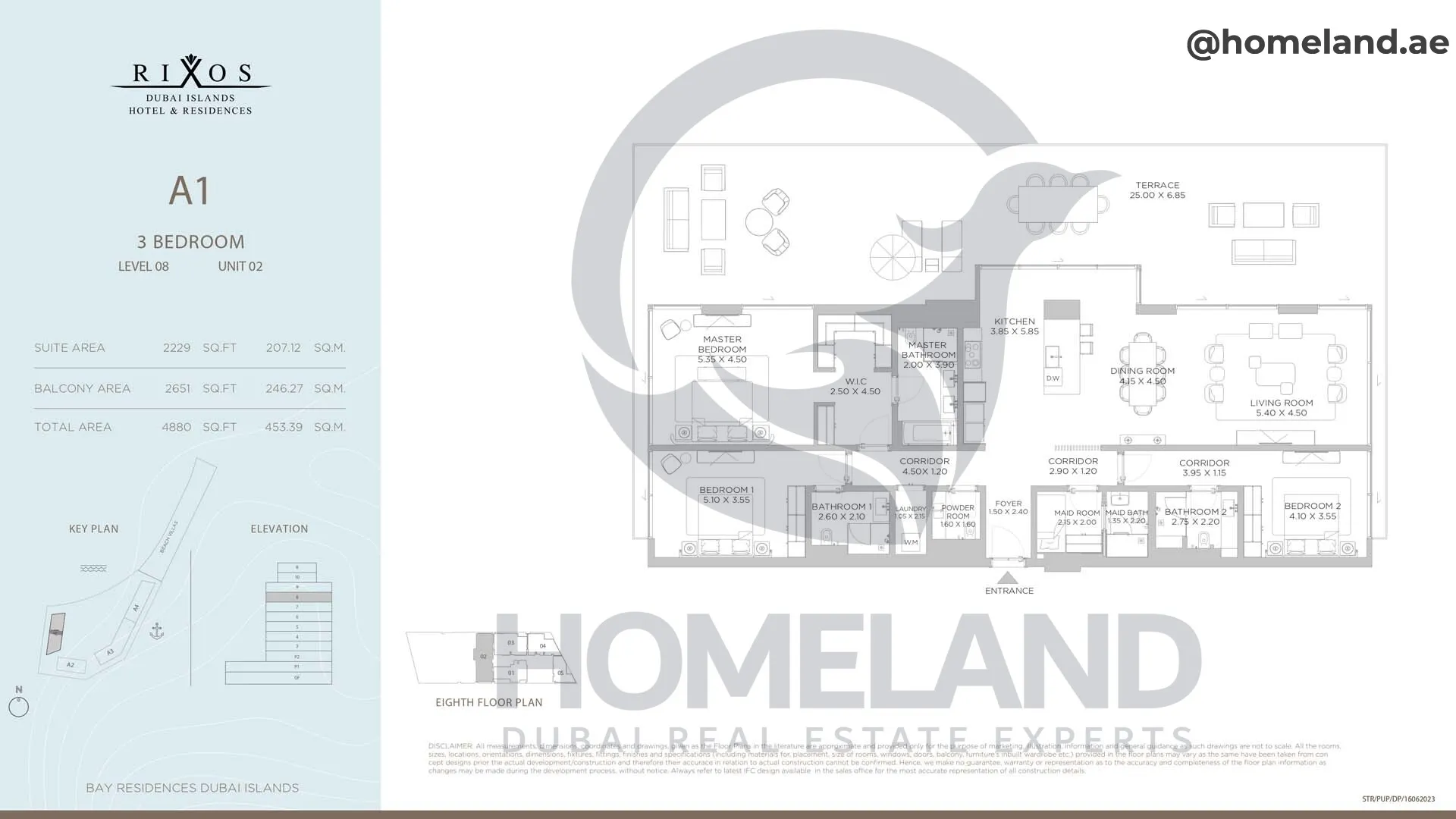 Rixos, A1, 3 BR, Level 8, Unit 02, 4880 SQFT
