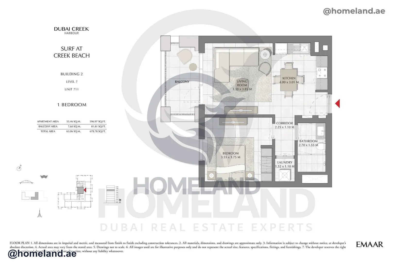 Surf, Building 2, Level 7, Unit 711, 1 BR, 678 SQFT