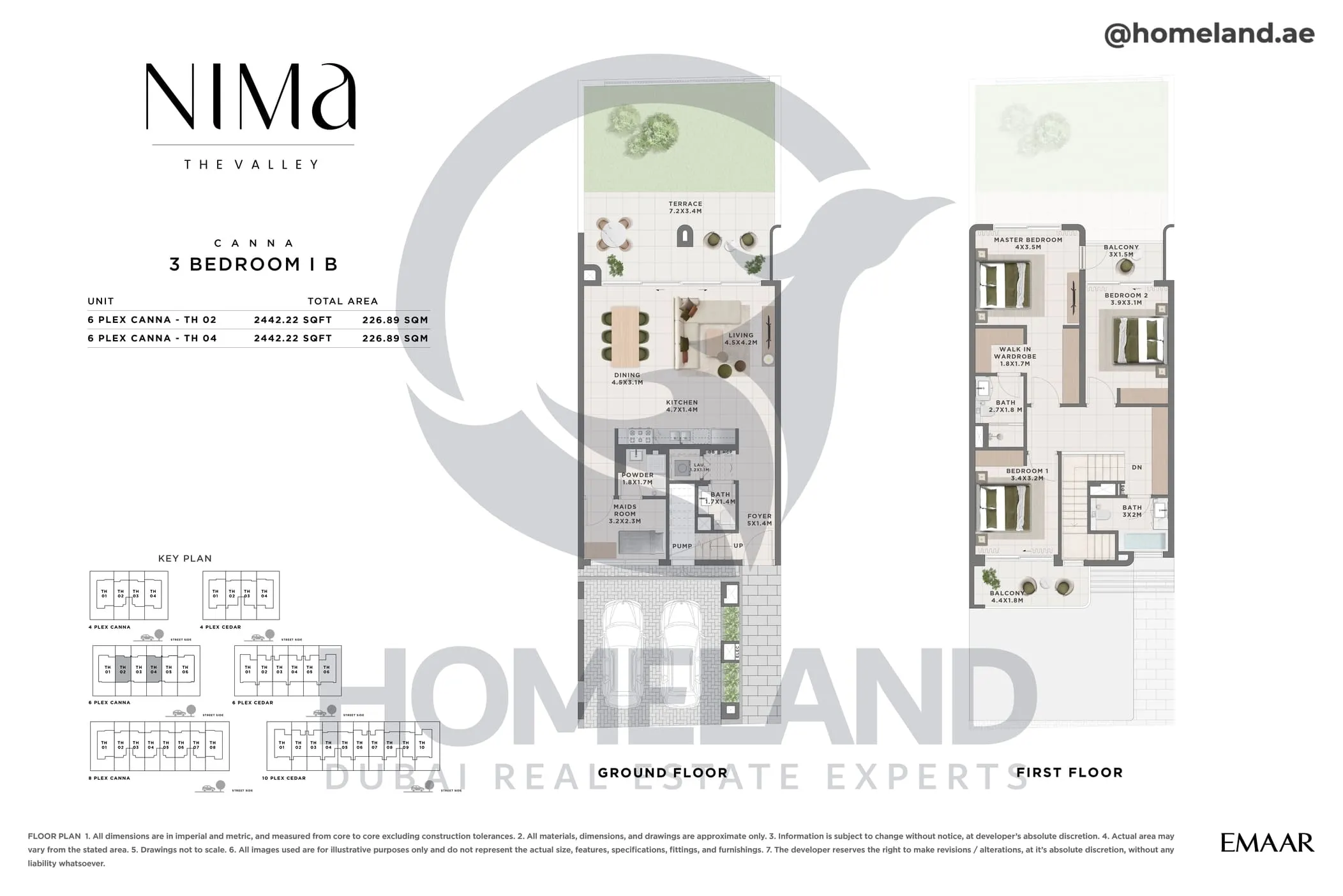 Nima, Canna, 3 BR, Type B, Unit 6 Plex Canna TH 02 - 6 Plex Canna TH 04, 2442 SQFT