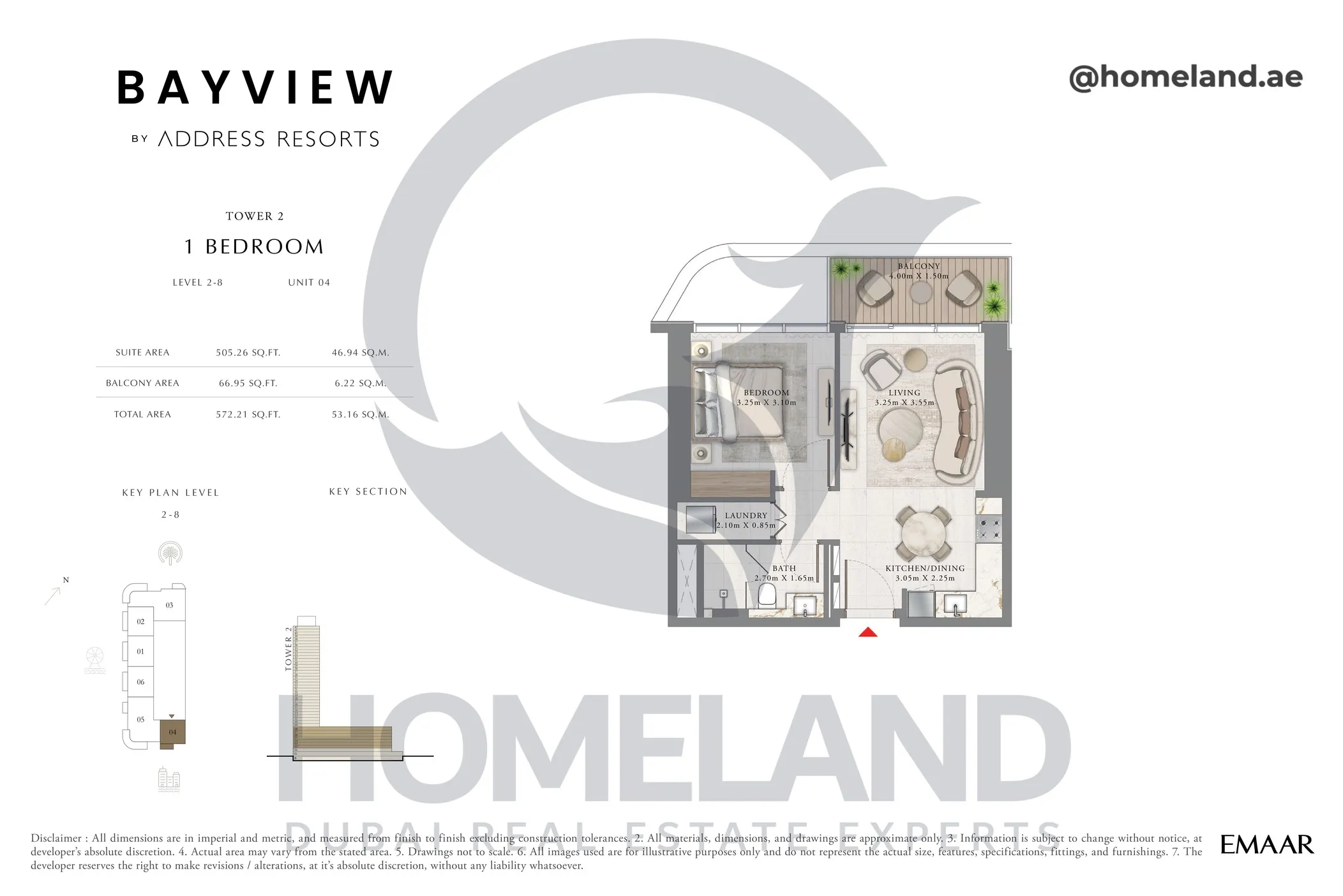 Bayview T2, 1 BR, Level 2-8, Unit 04, 572 SQFT