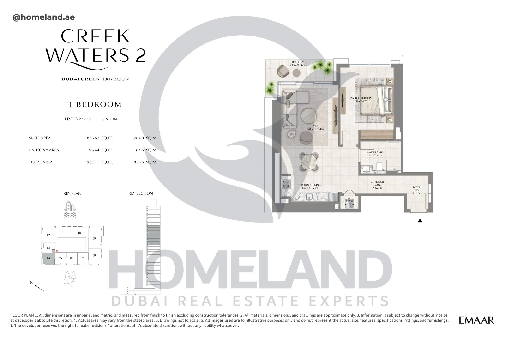 Creek Waters 2, 1BR, Levels 27-38, Unit 04, 923 SQFT