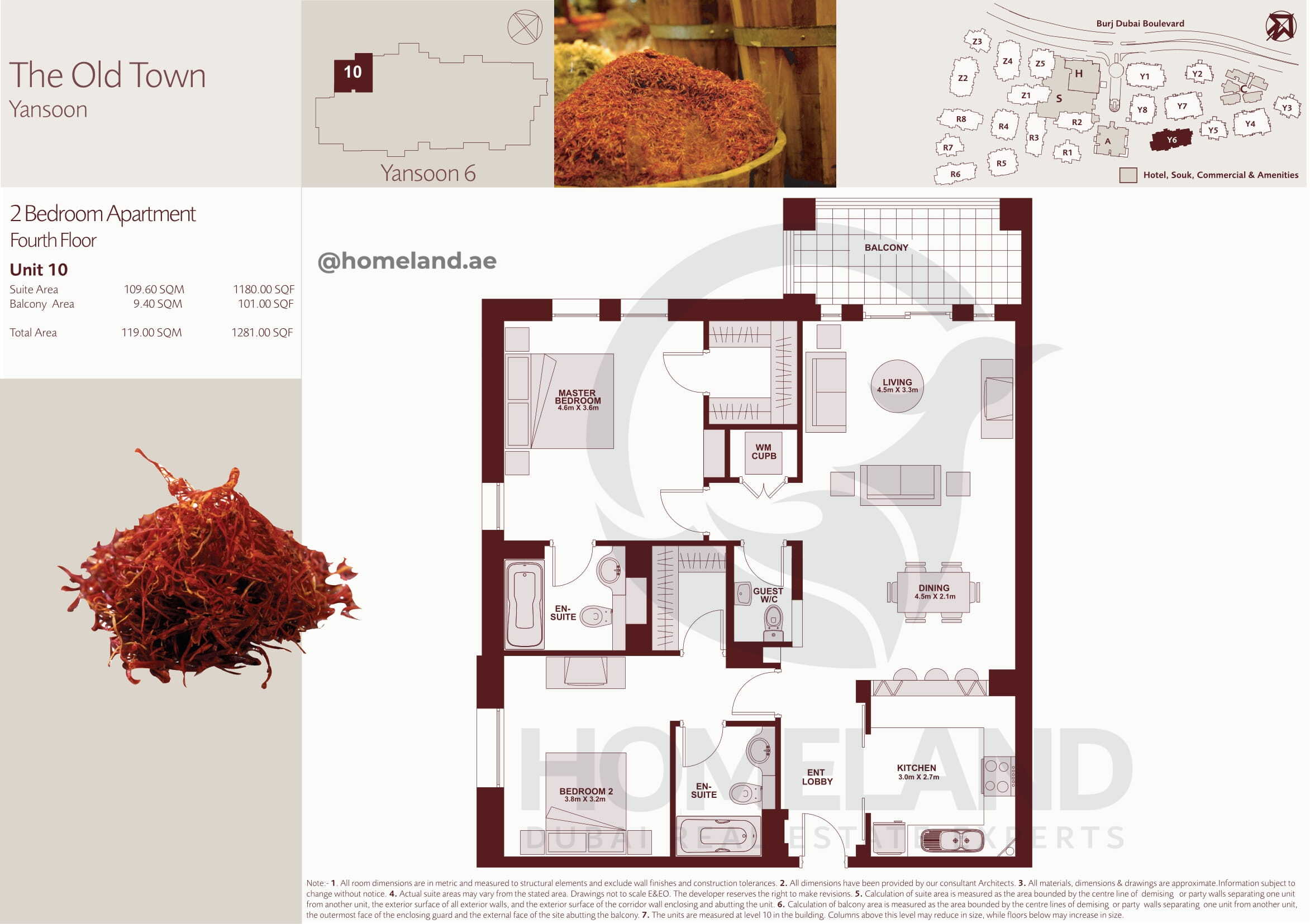 The Old Town Yansoon 6, Fourth Floor, 2 BR, Unit 10, 1281 SQFT