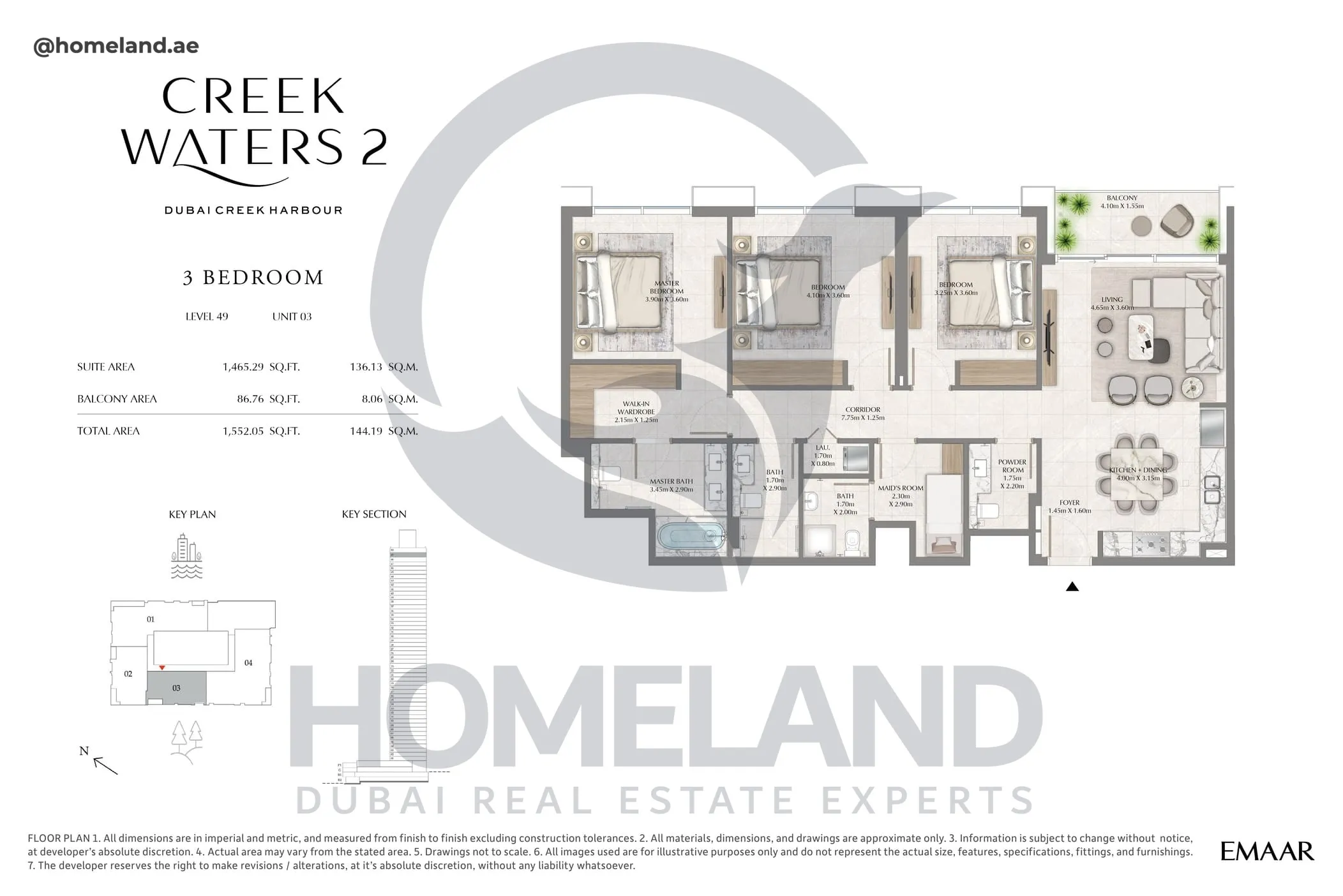 Creek Waters 2, 3BR, Levels 49, Unit 03, 1552 SQFT