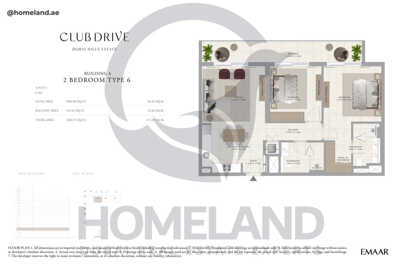 Club Drive, Buidling A, 2 BR, Type 6, 1203 SQFT