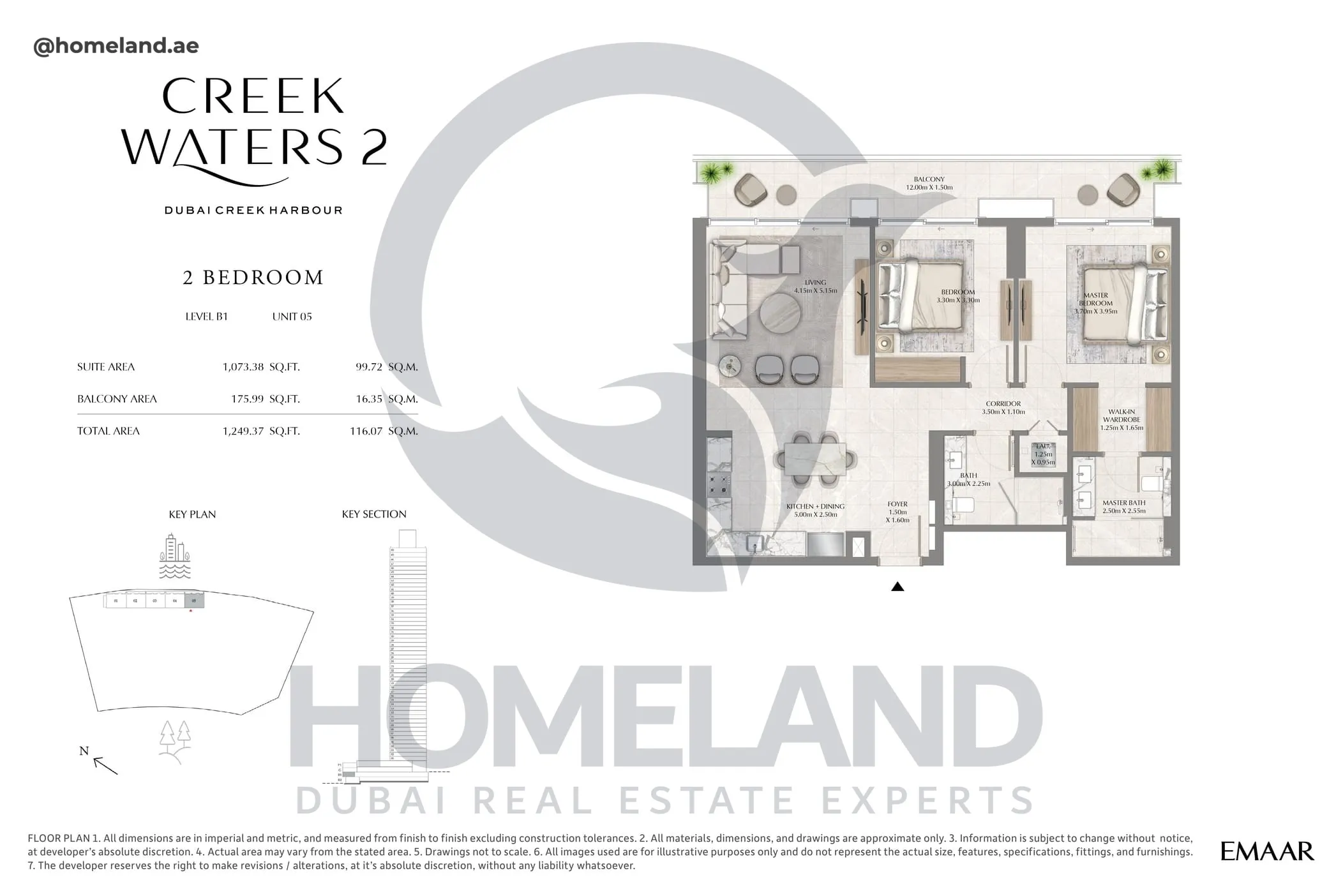 Creek Waters 2, 2BR, Levels B1, Unit 05, 1249 SQFT