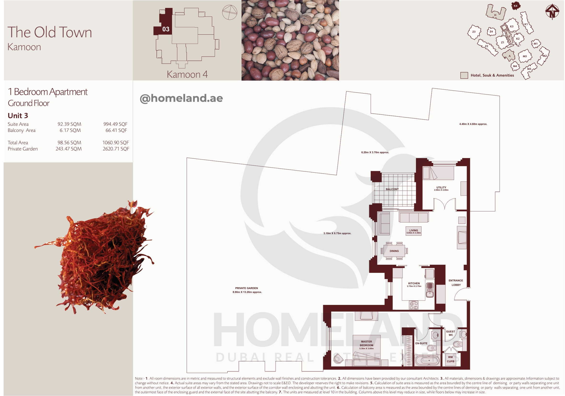 The Old Town Kamoon 4, Ground Floor, 1 BR, Unit 3, 1060+Garden SQFT