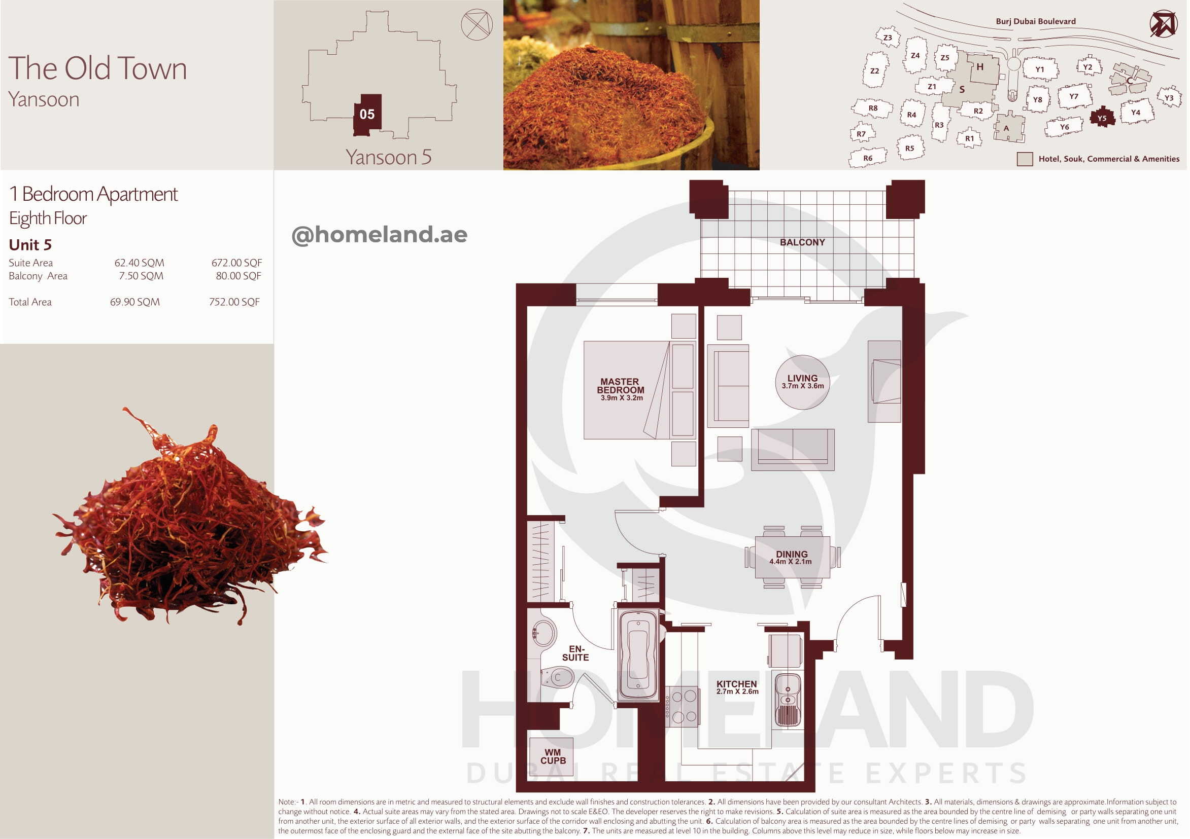 The Old Town Yansoon 5, Eight Floor, 1 BR, Unit 5, 752 SQFT