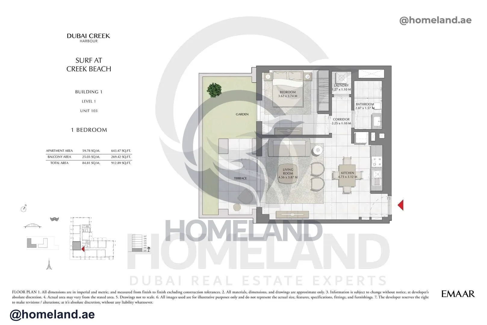 Surf, Building 1, Level 1, Unit 103, 1 BR, 912 SQFT