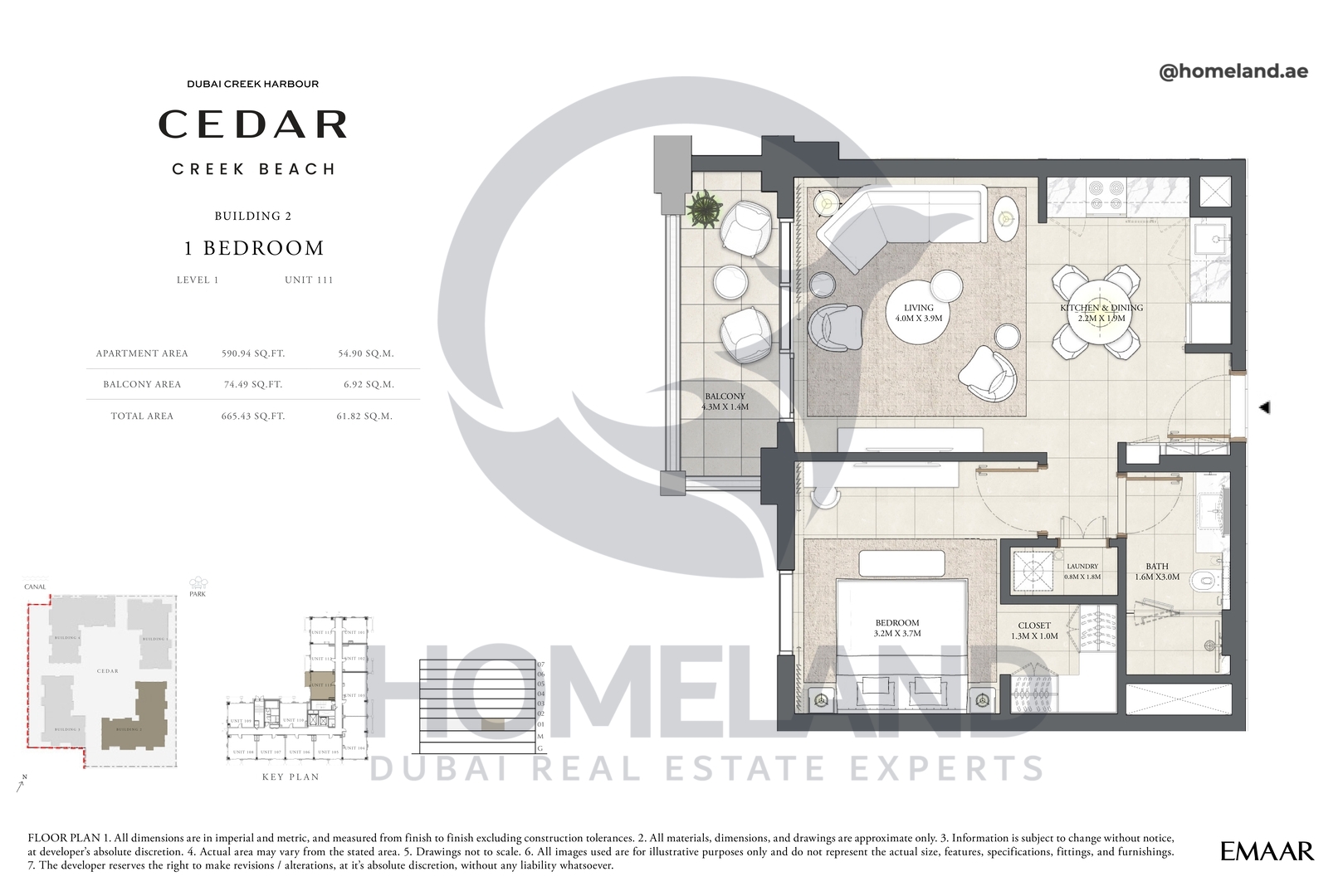 Cedar, Building 2, 1 BR, Level 1, Unit 110, 656 SQFT
