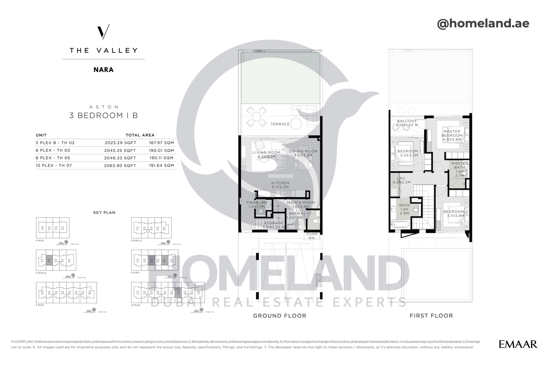The Valley, Nara, Aston, 3 BR, Type B, Unit 5-6-10 Plex - TH 02-03-05-07. 2062 SQFT