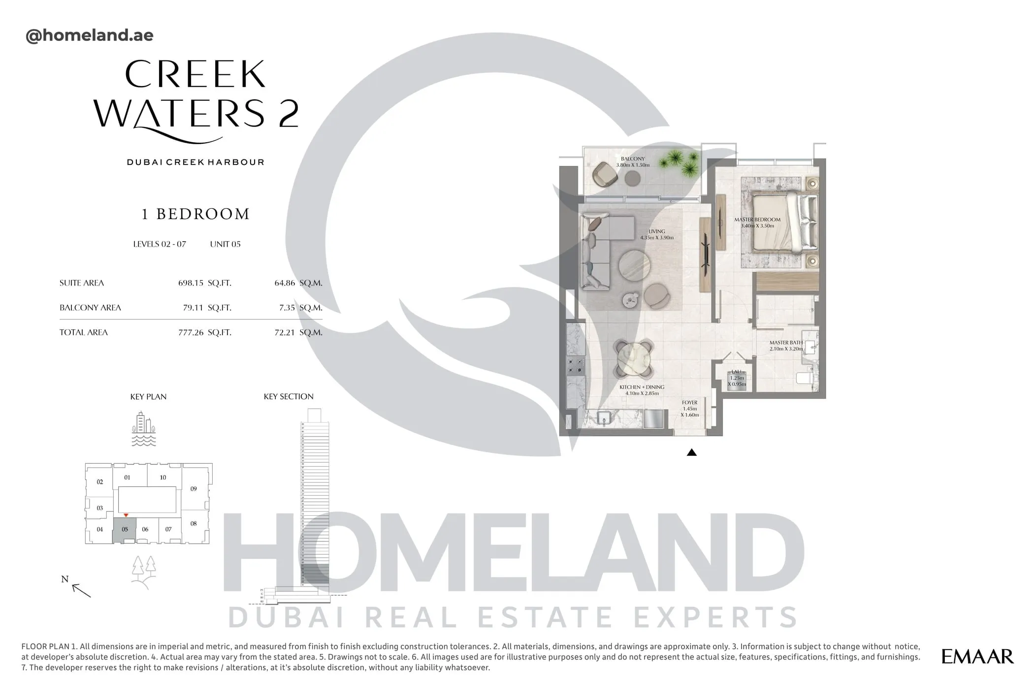 Creek Waters 2, 1BR, Levels 02-07, Unit 05, 777 SQFT