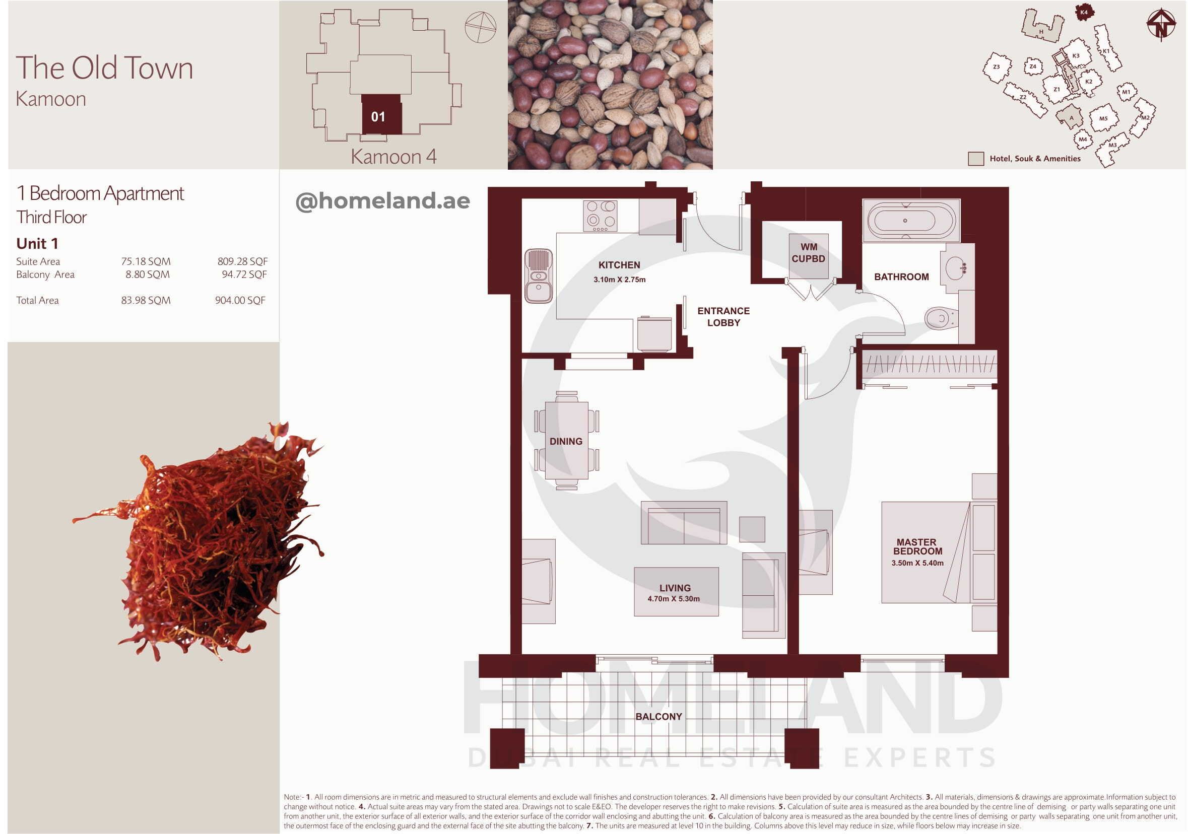 The Old Town Kamoon 4, Third Floor, 1 BR, Unit 1, 904 SQFT