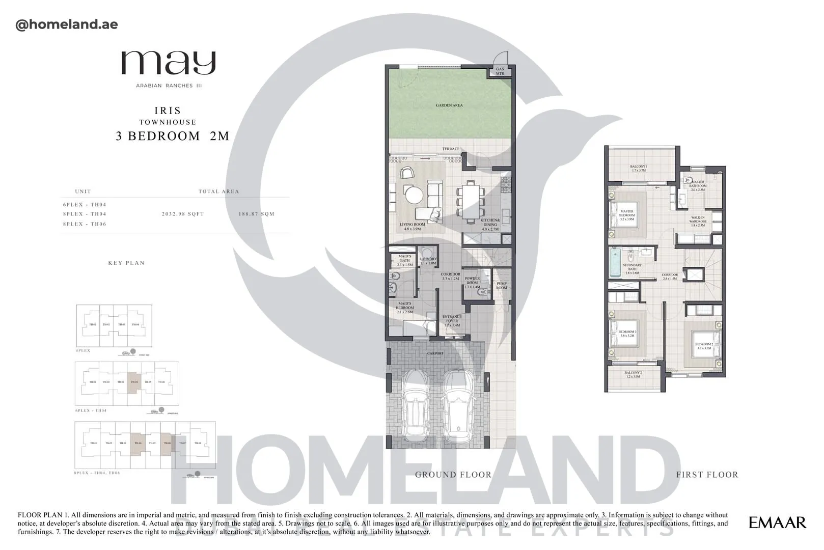 May, Iris, Townhouse, 3BR 2M, Unit 6PLEX -TH04 - 8PLEX TH04 - 8PLEX TH06, 2032 SQFT